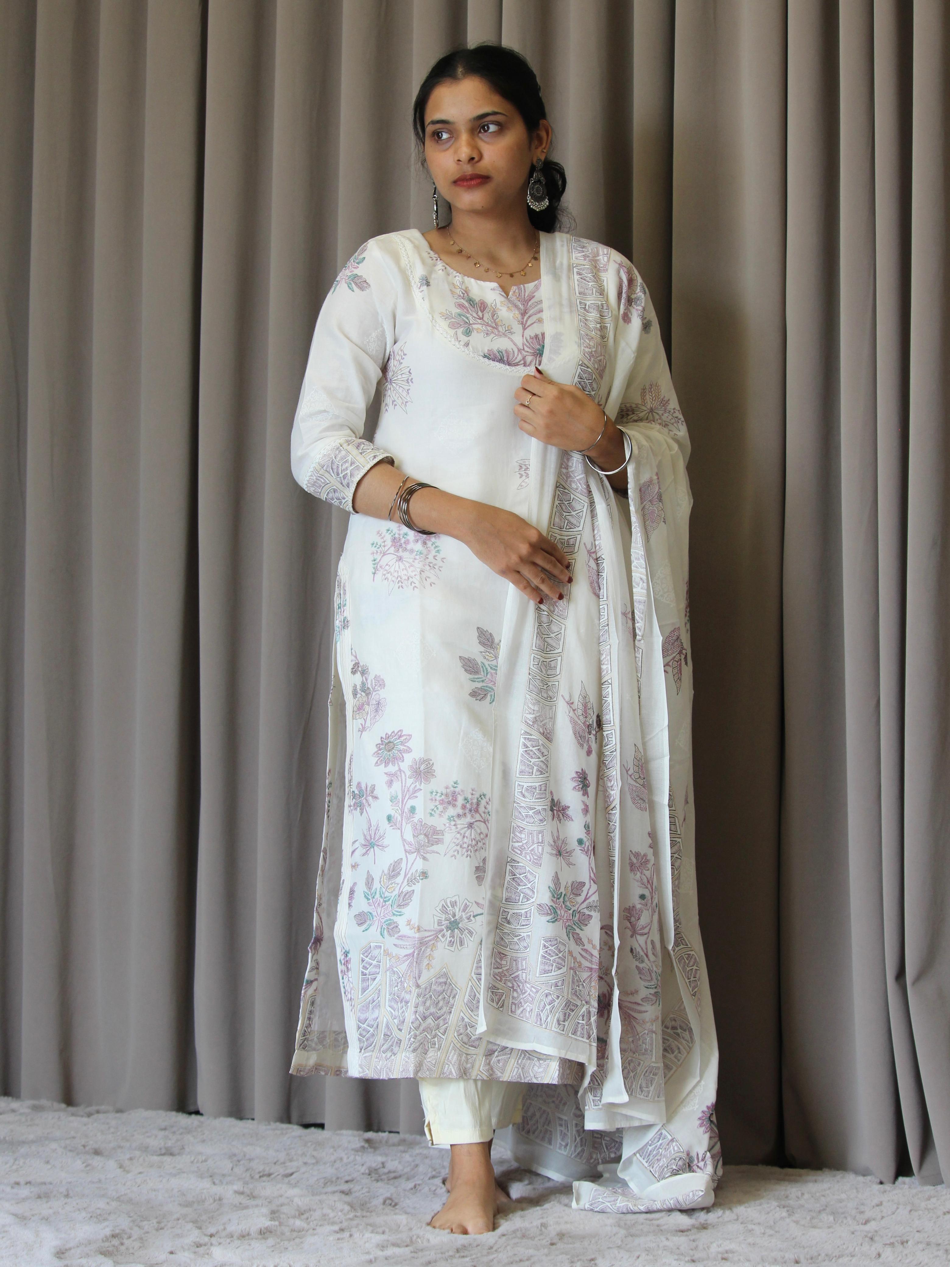 Mul Cotton Printed Straight Kurta
