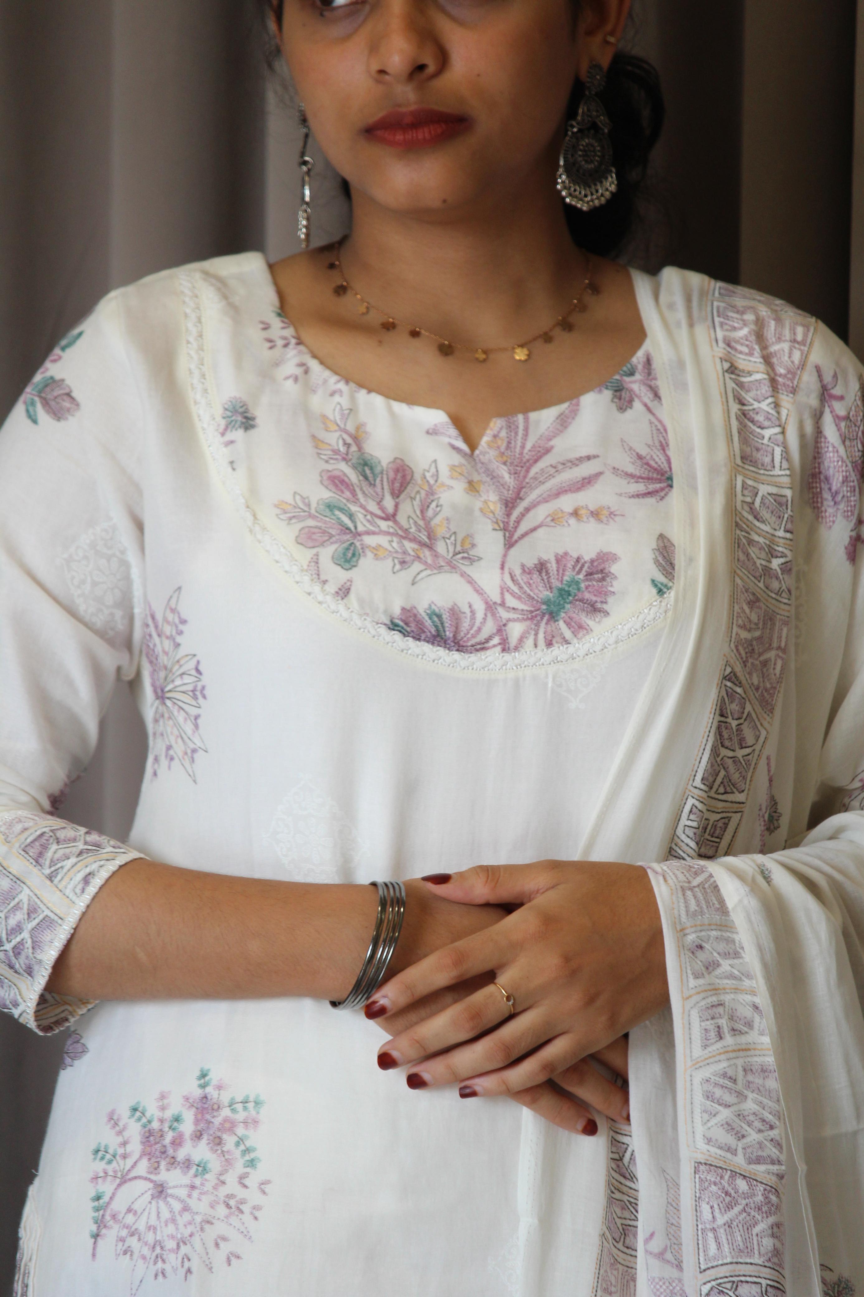 Mul Cotton Printed Straight Kurta