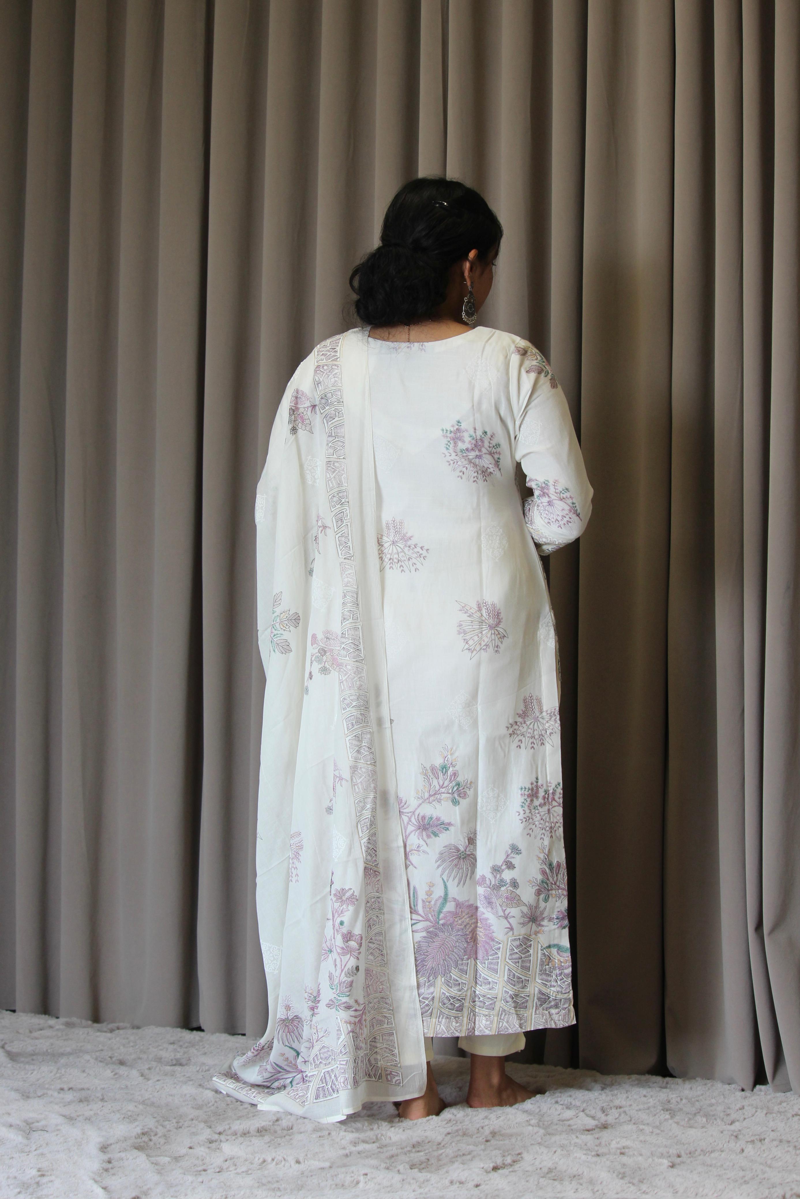 Mul Cotton Printed Straight Kurta