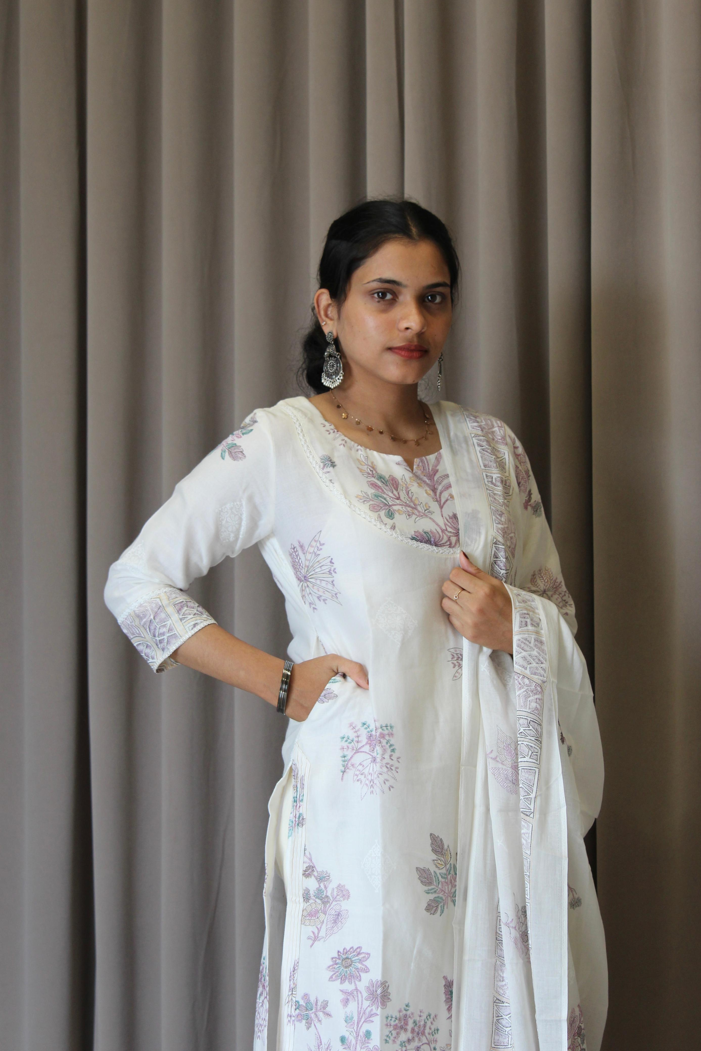 Mul Cotton Printed Straight Kurta