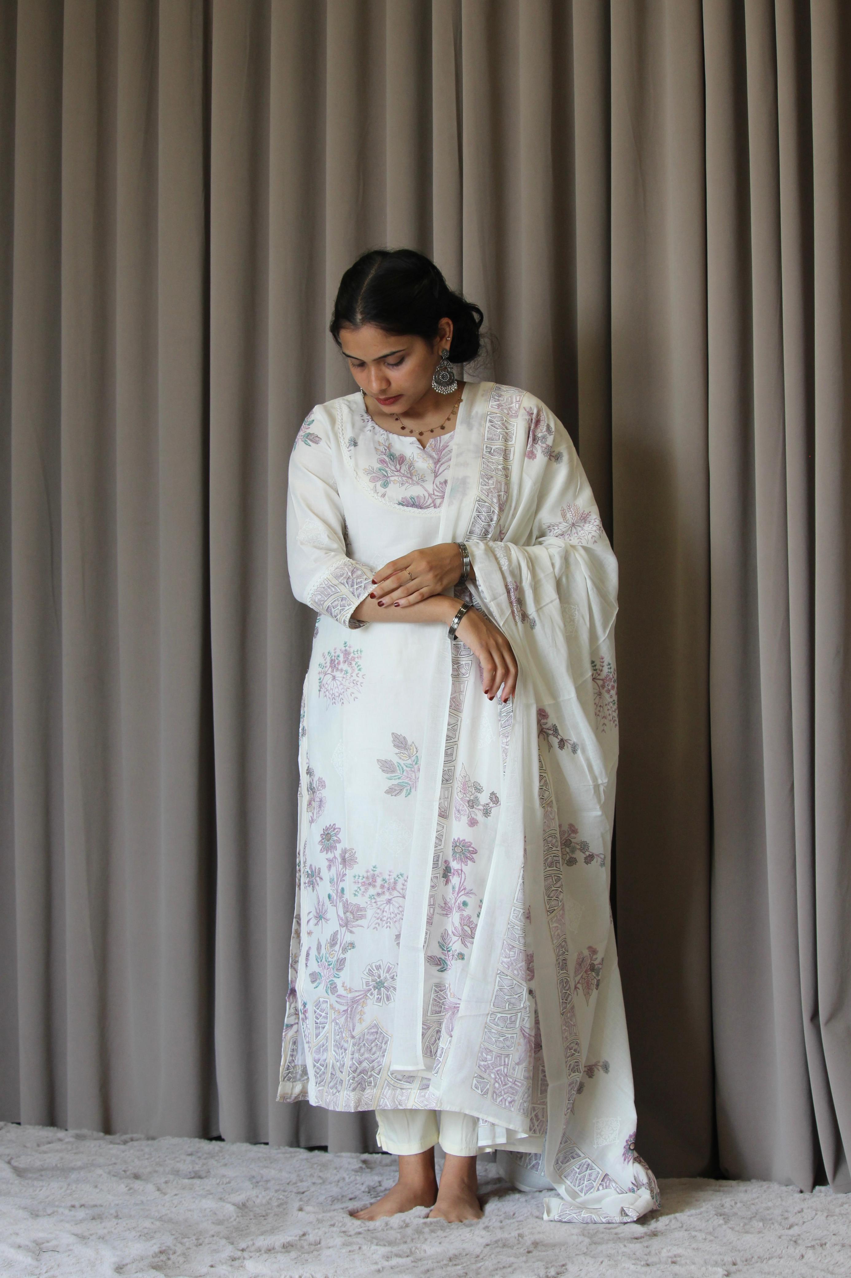 Mul Cotton Printed Straight Kurta
