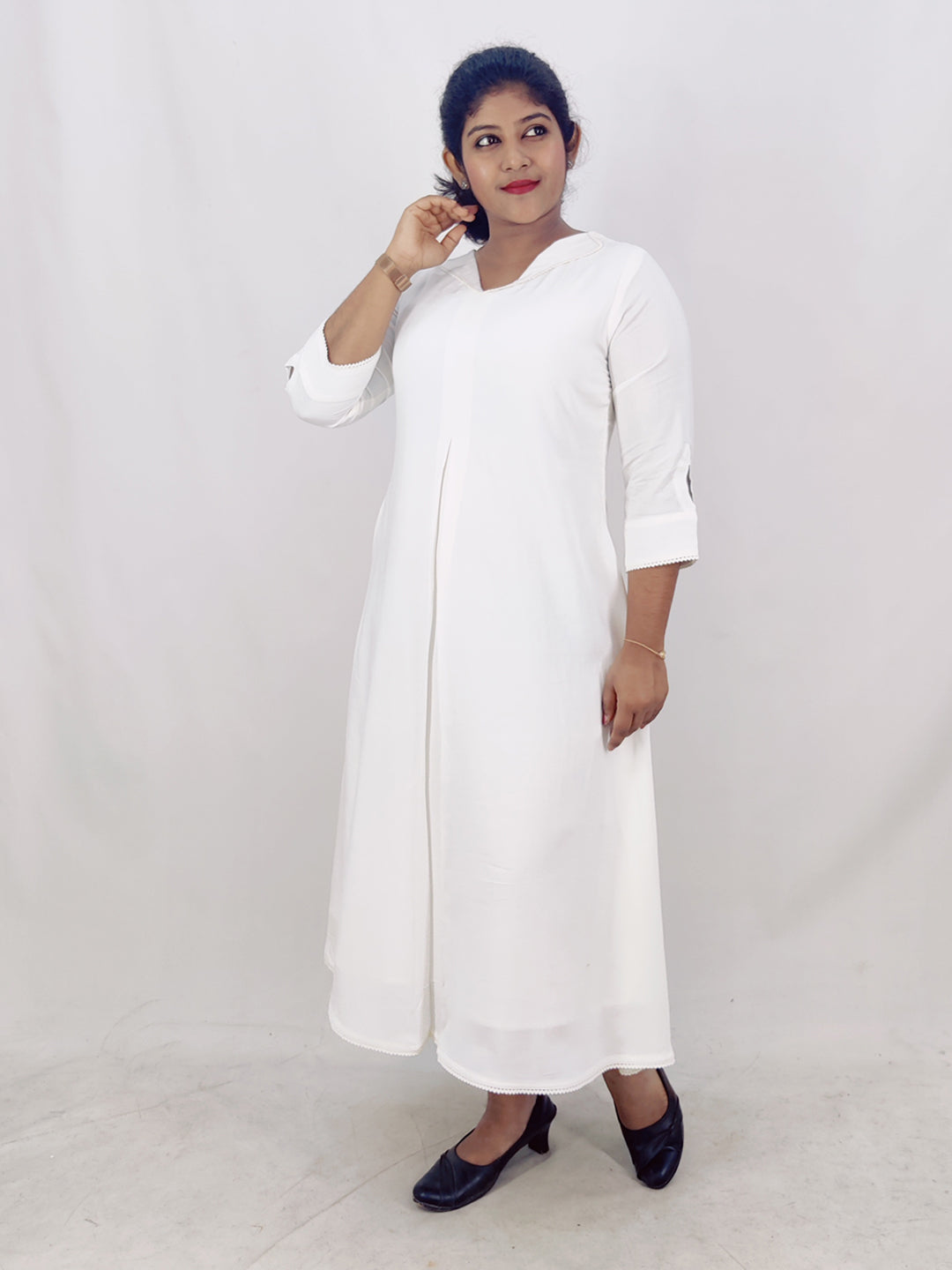 Rayon Solid A-line Kurta