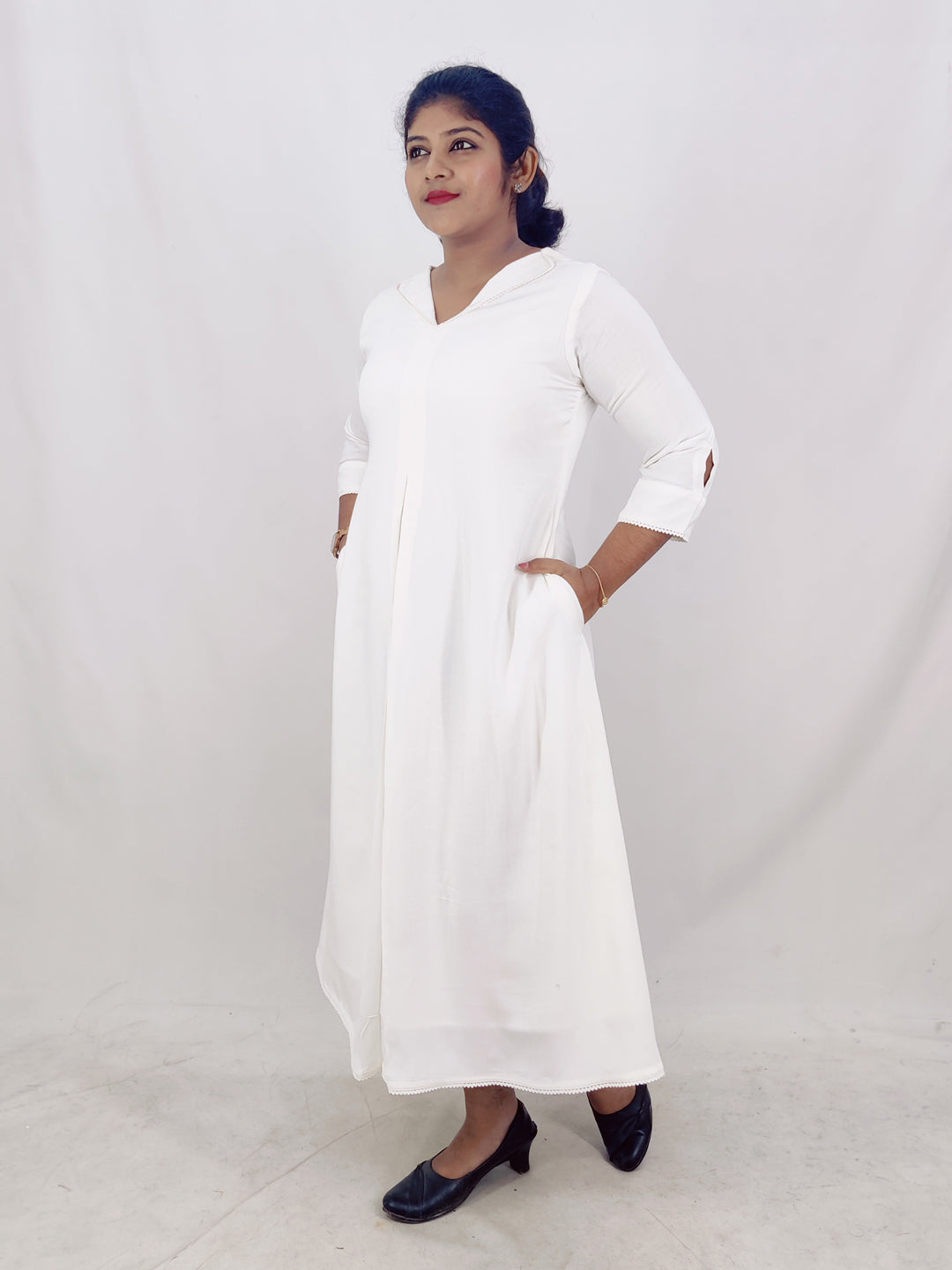 Rayon Solid A-line Kurta