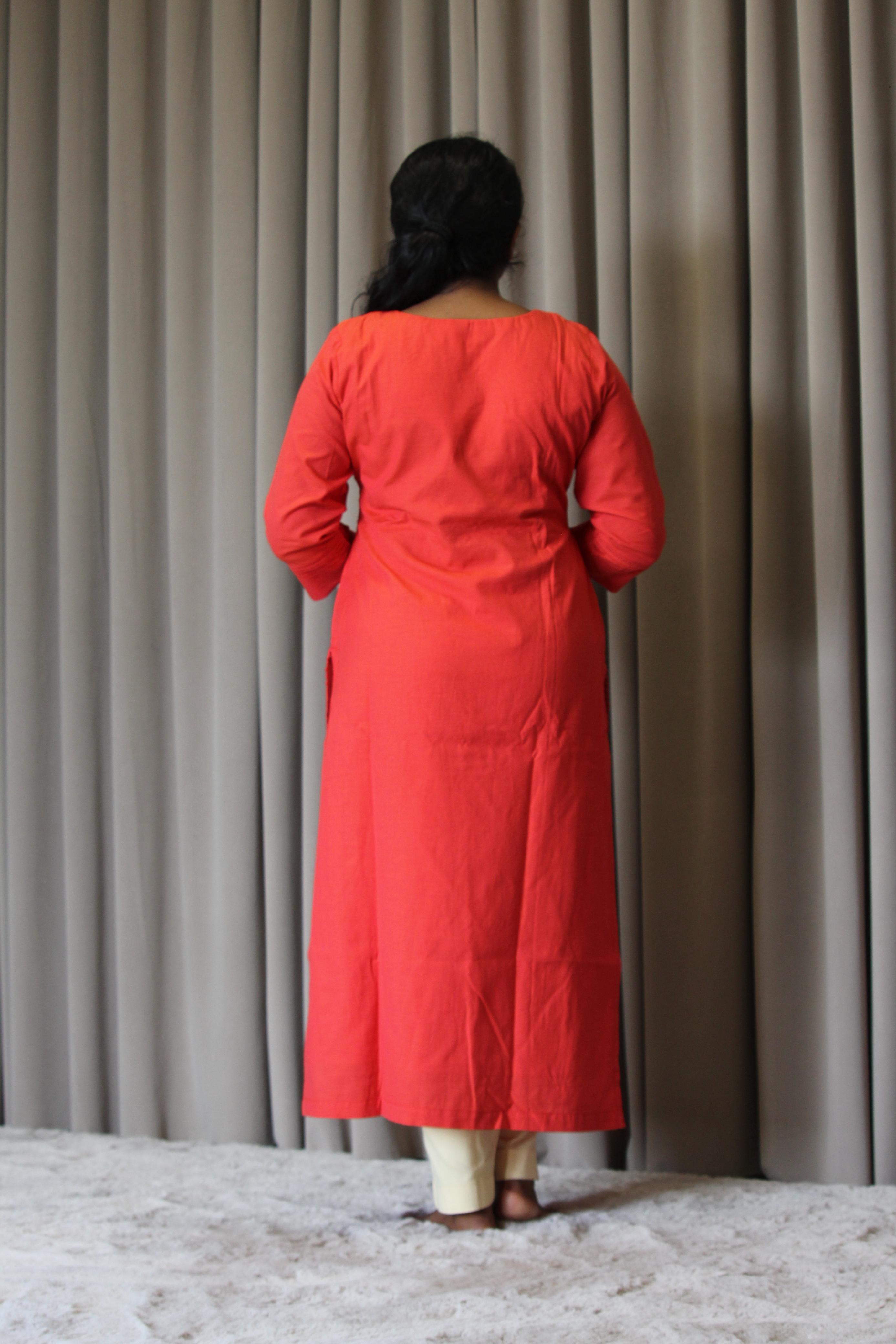 Cotton Solid Slitted Feeding Kurta