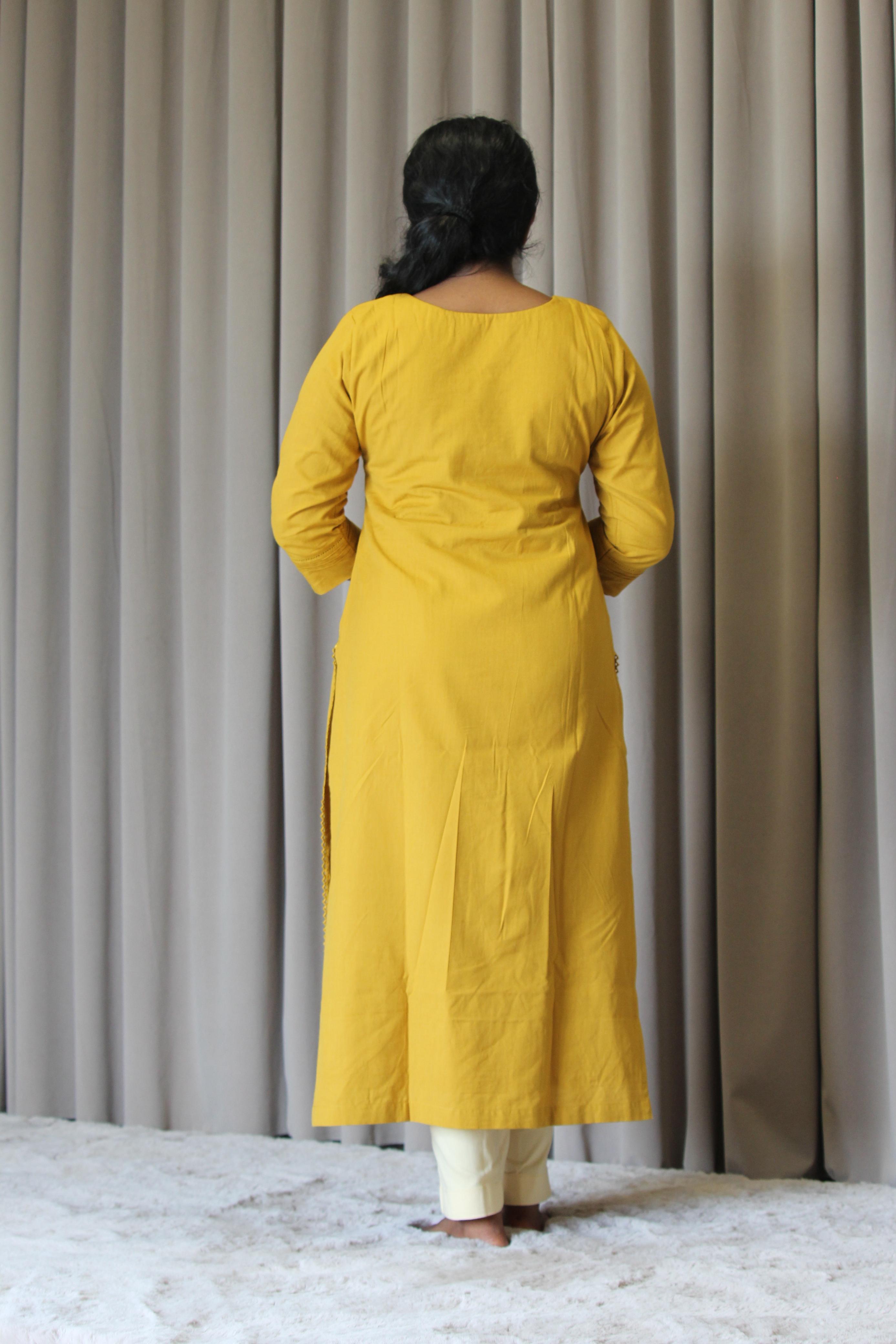 Cotton Solid Slitted Feeding Kurta