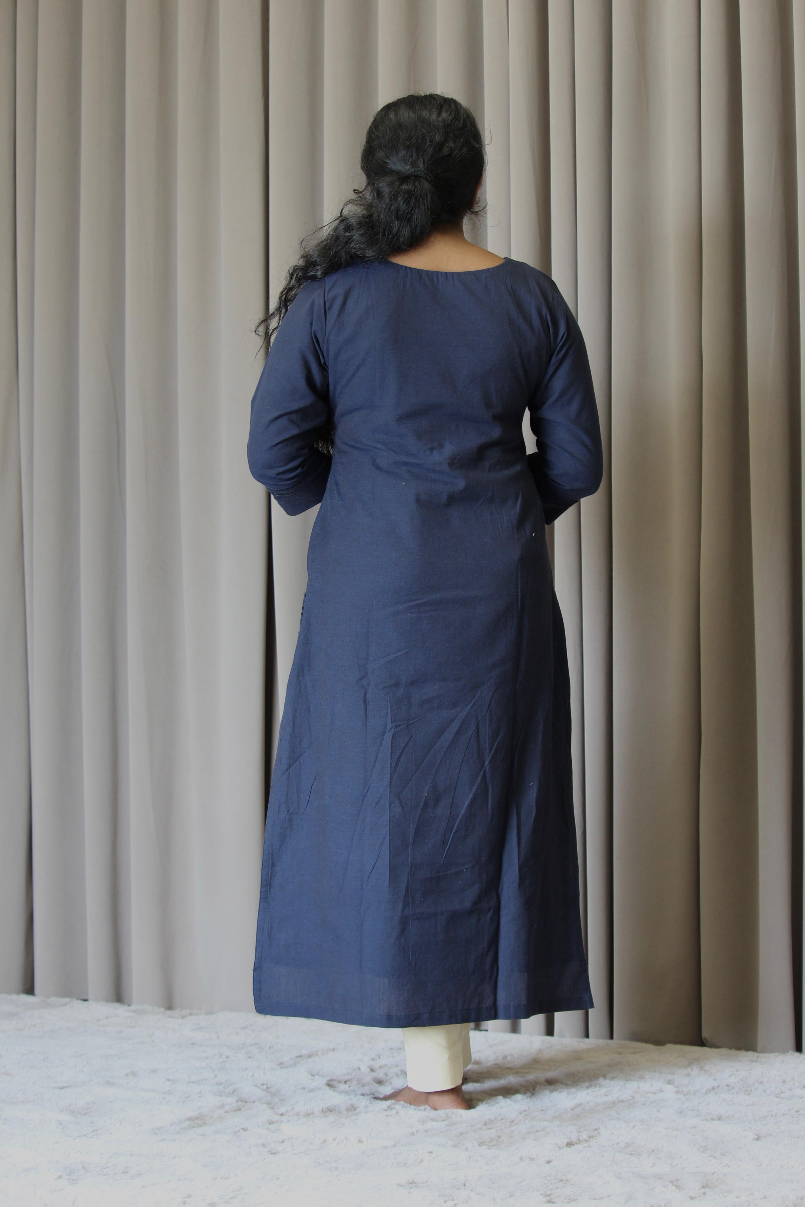 Cotton Solid Slitted Feeding Kurta