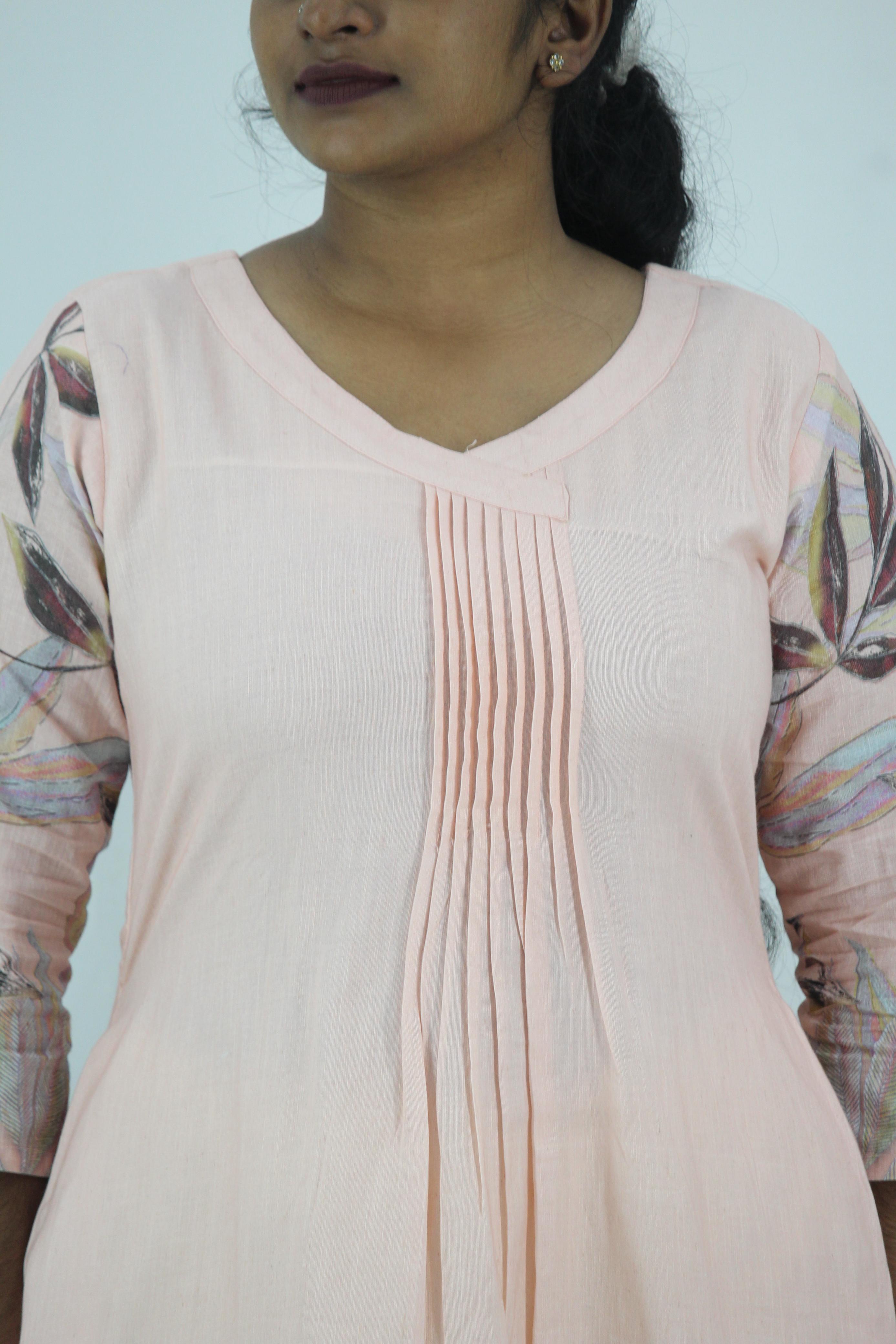 Linen Cotton Daman A-Line Kurta