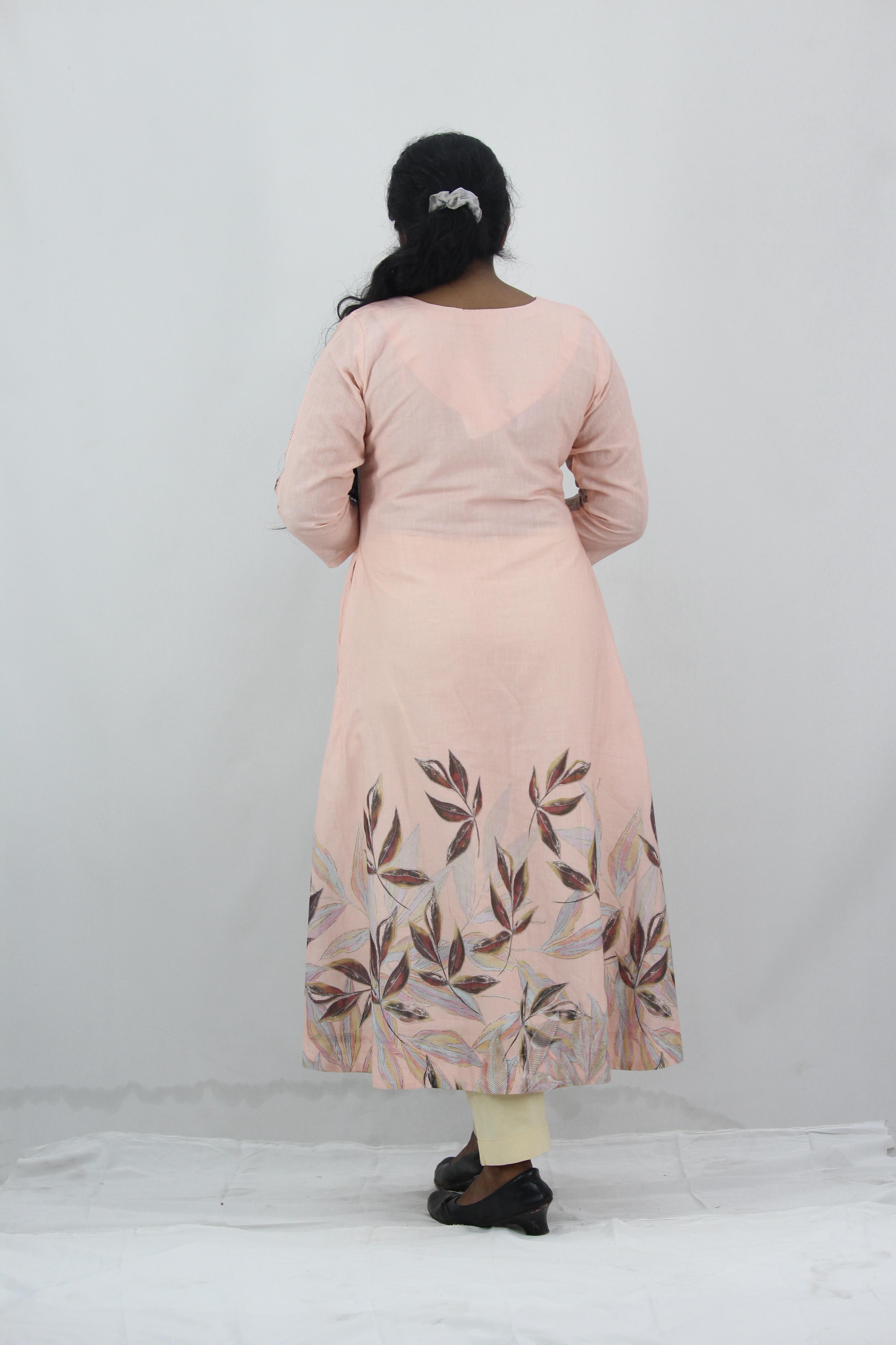 Linen Cotton Daman A-Line Kurta