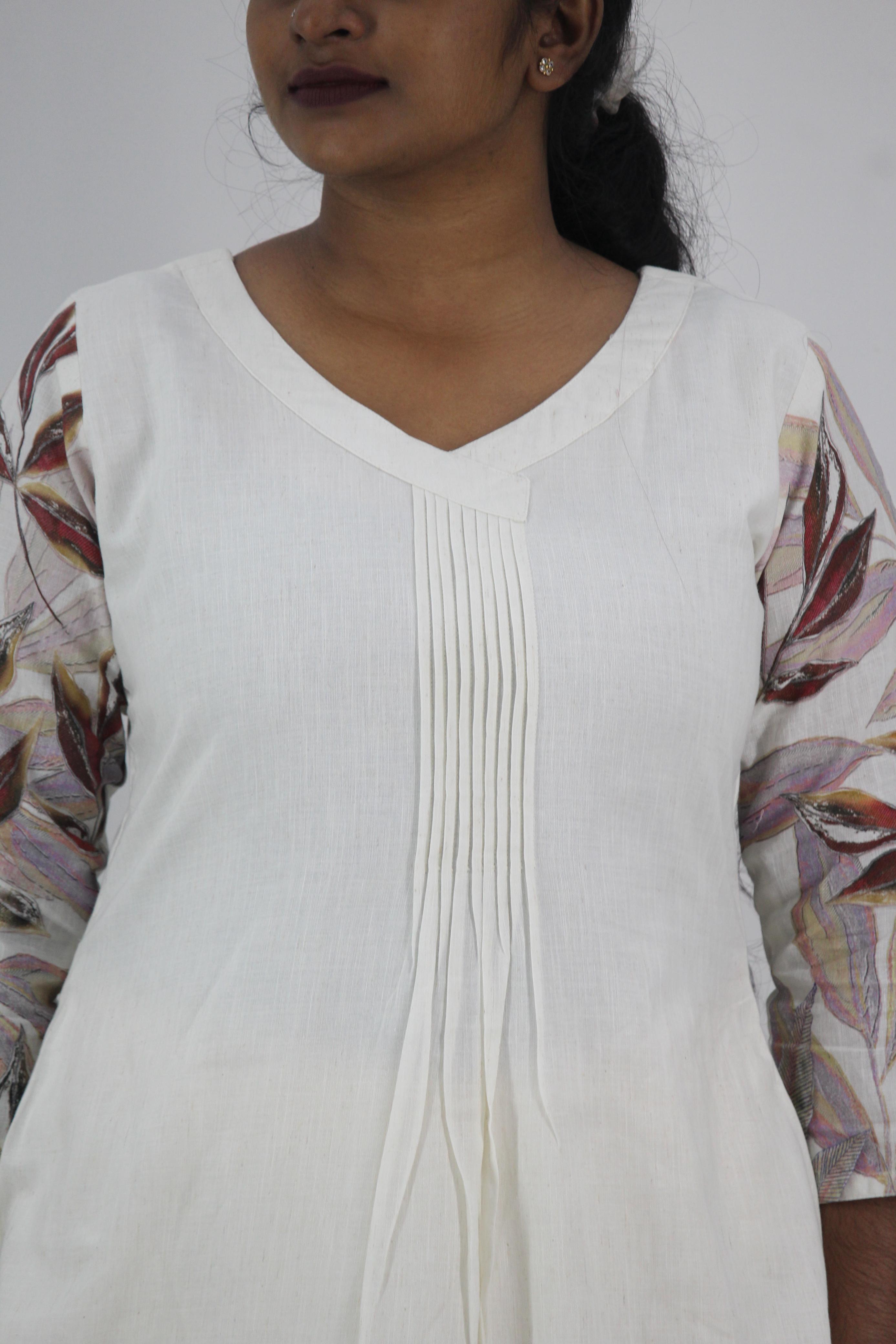Linen Cotton Daman A-Line Kurta