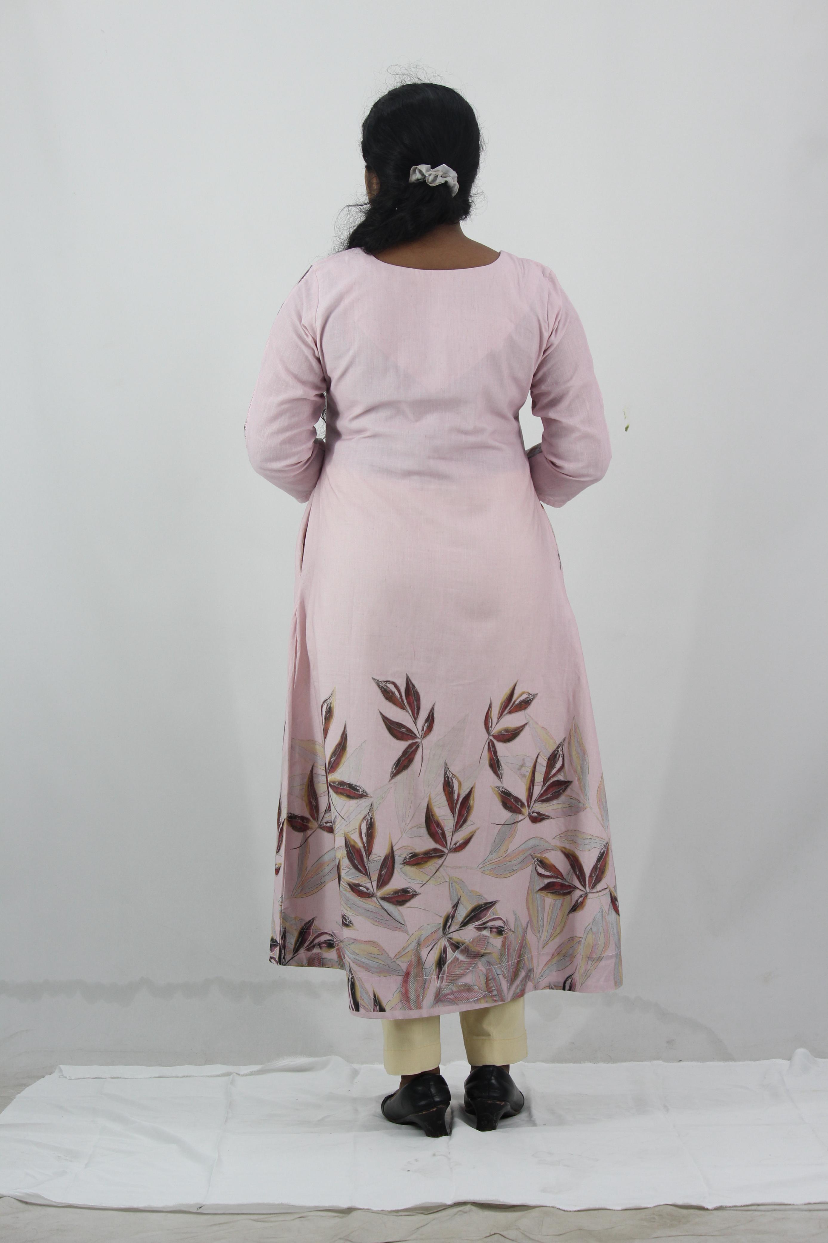 Linen Cotton Daman A-Line Kurta