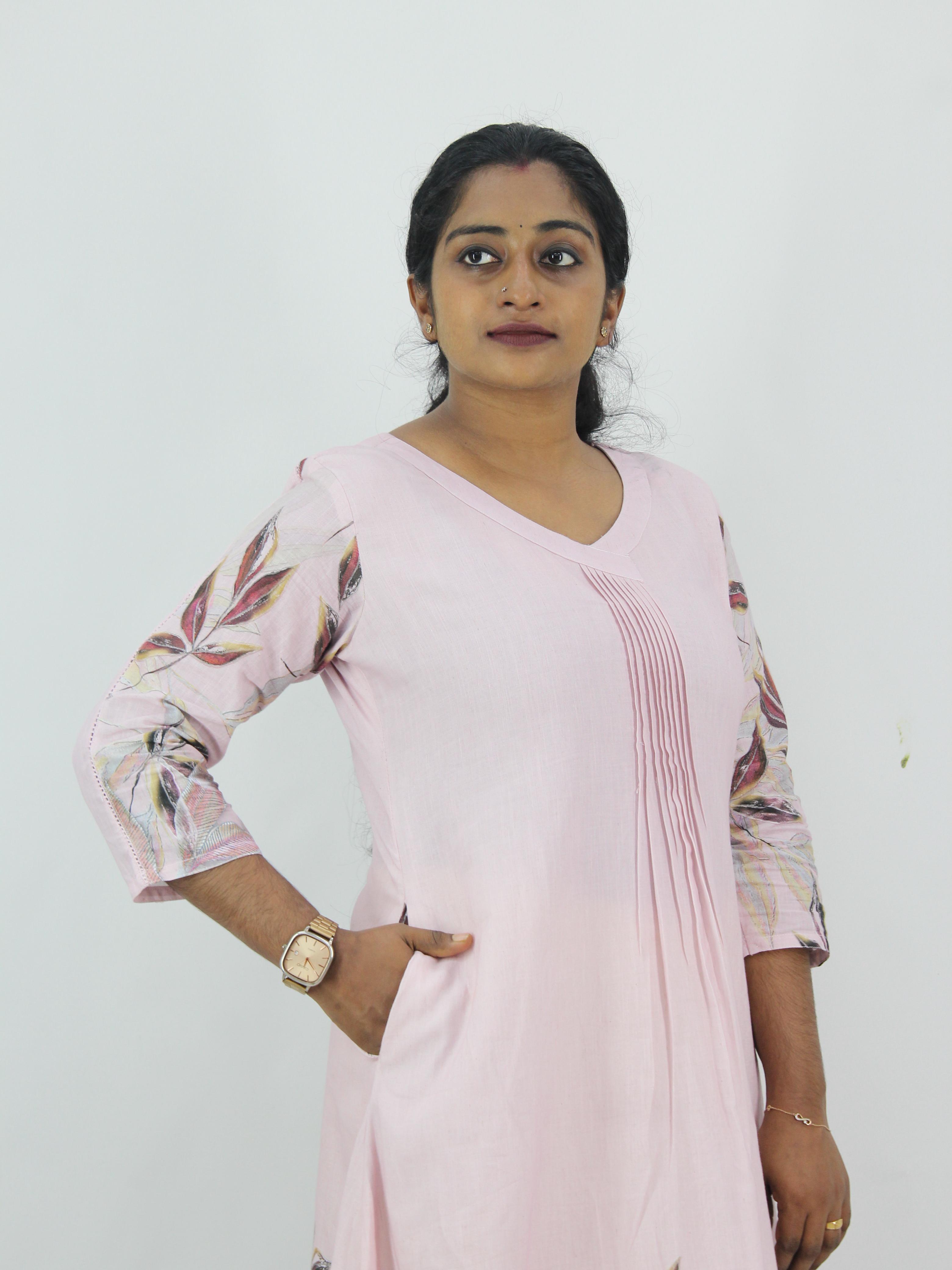 Linen Cotton Daman A-Line Kurta