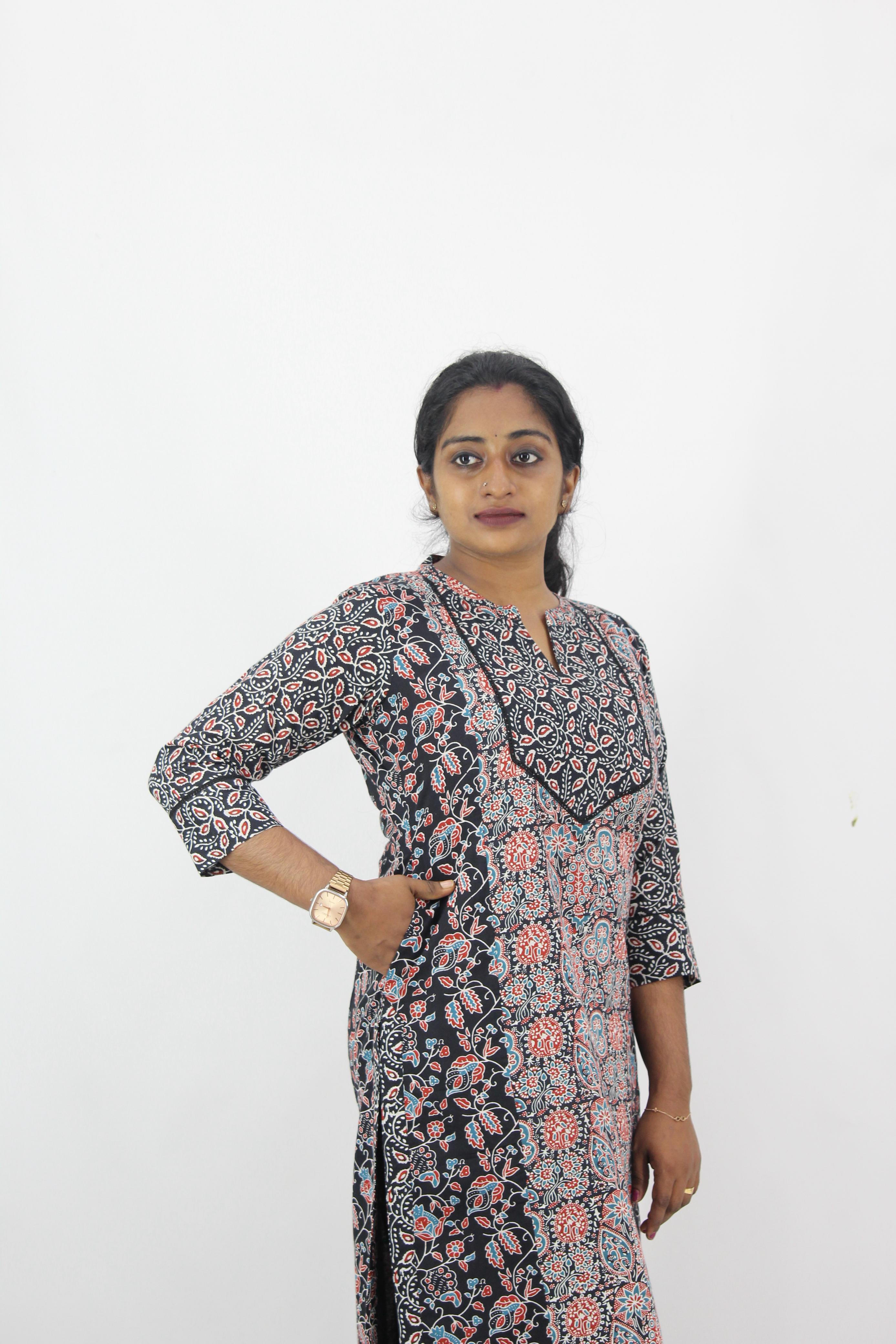 Cotton Printed Slitted Kurta Bottom Set