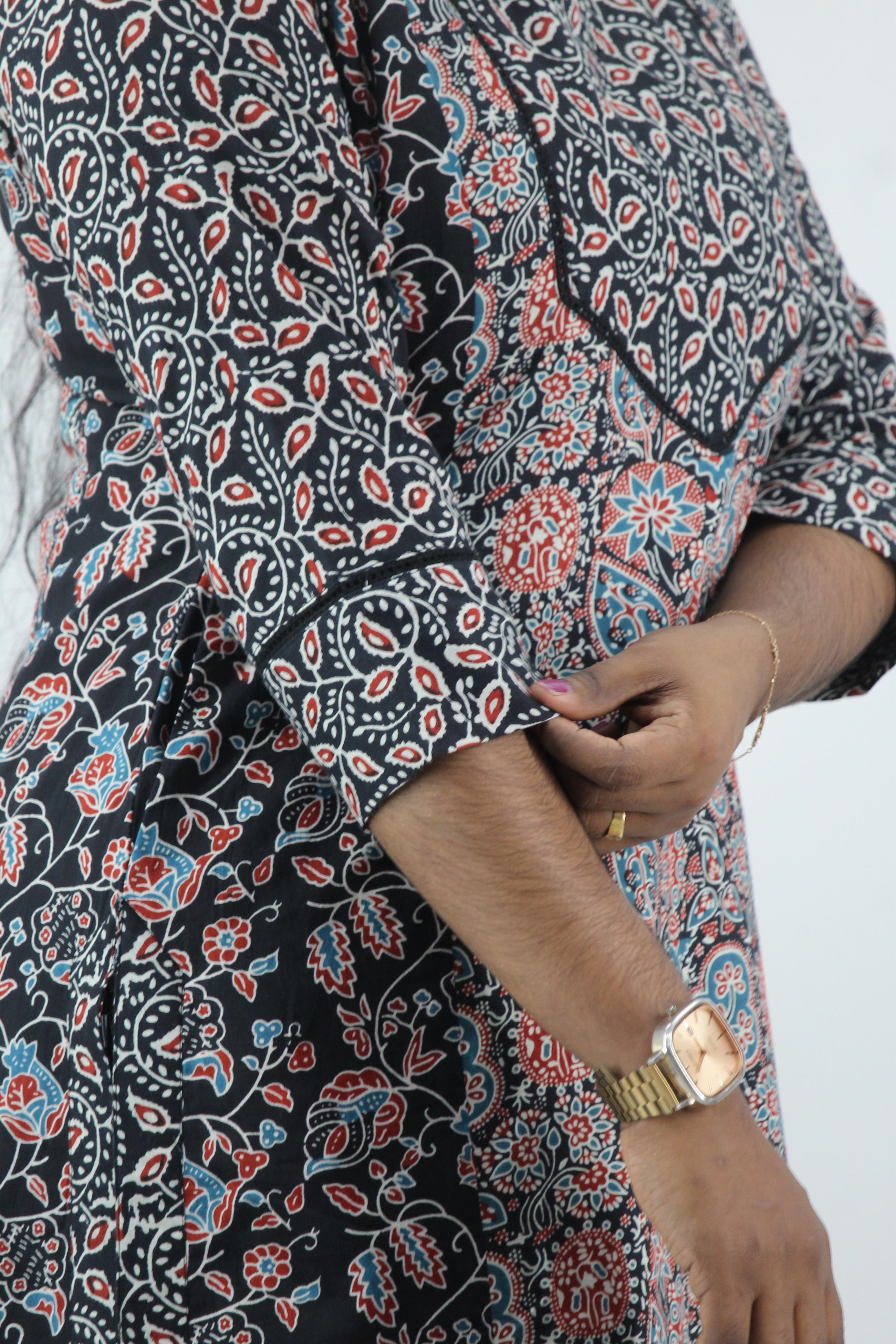 Cotton Printed Slitted Kurta Bottom Set