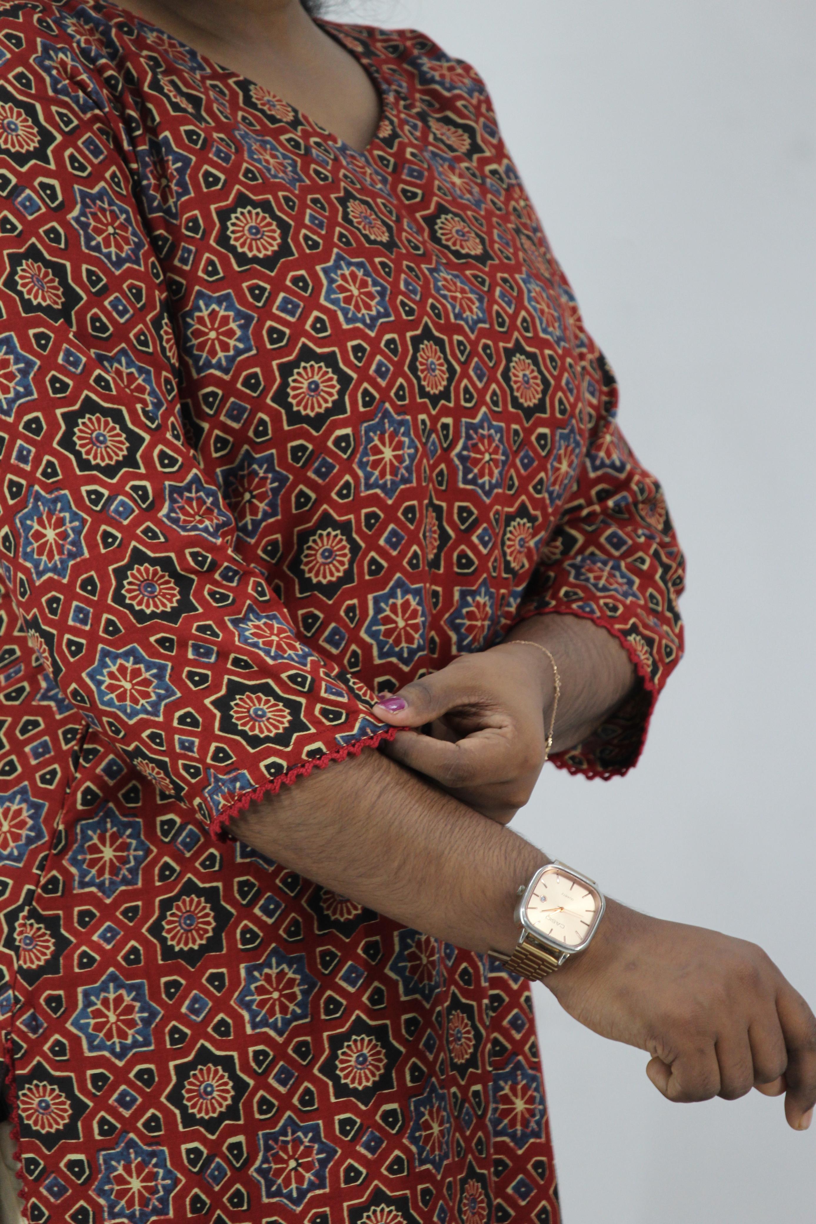 Modal Muslin Ajrak Print Straight Kurta