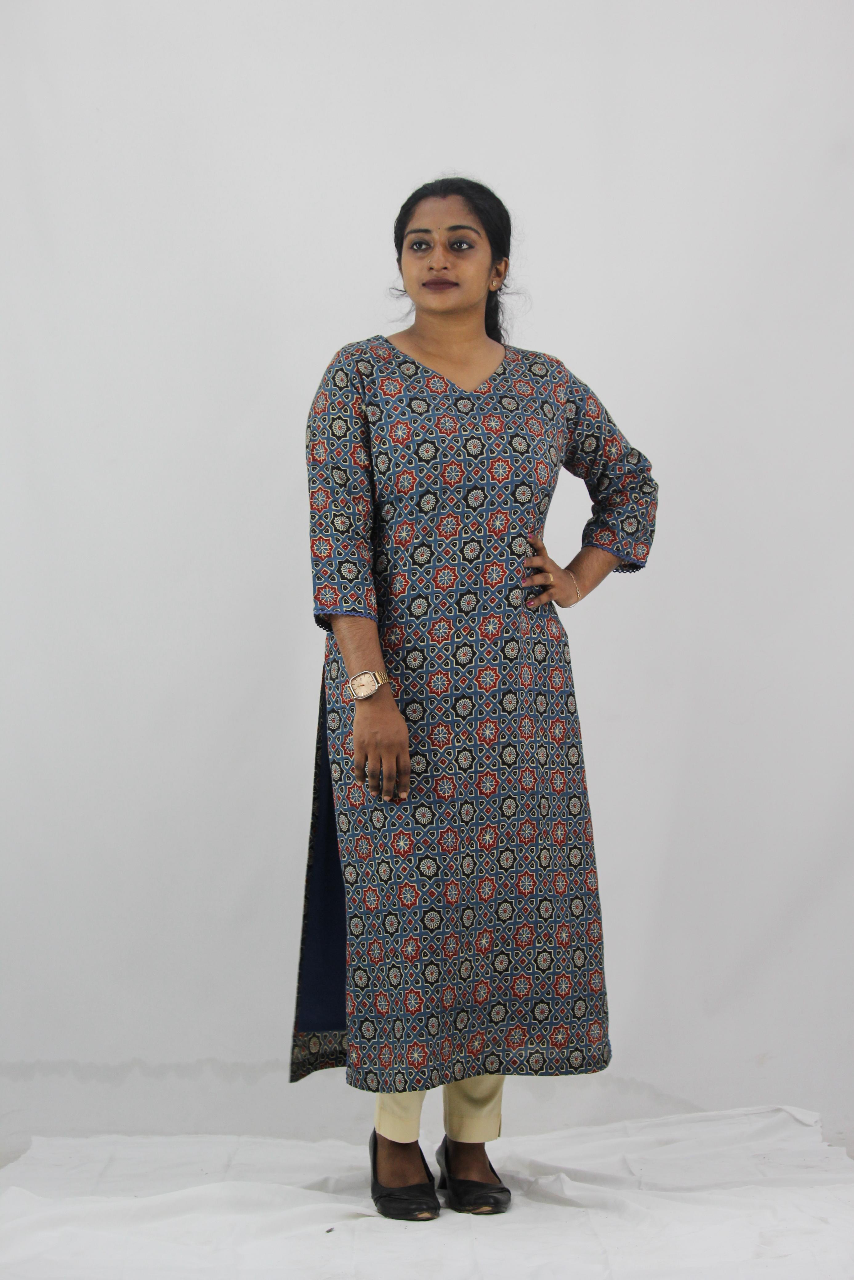 Modal Muslin Ajrak Print Straight Kurta