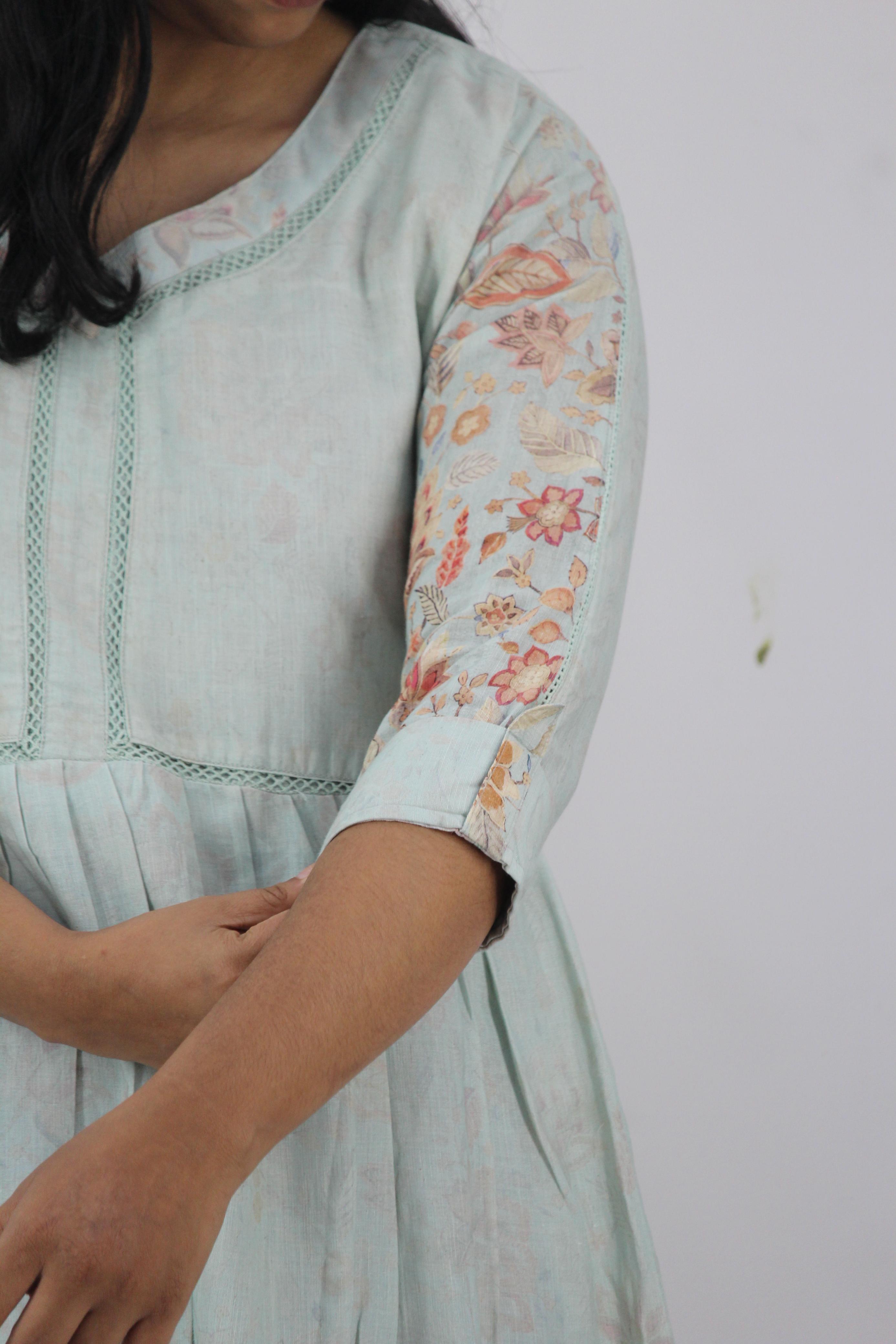 Linen Cotton Daman A-Line Kurta