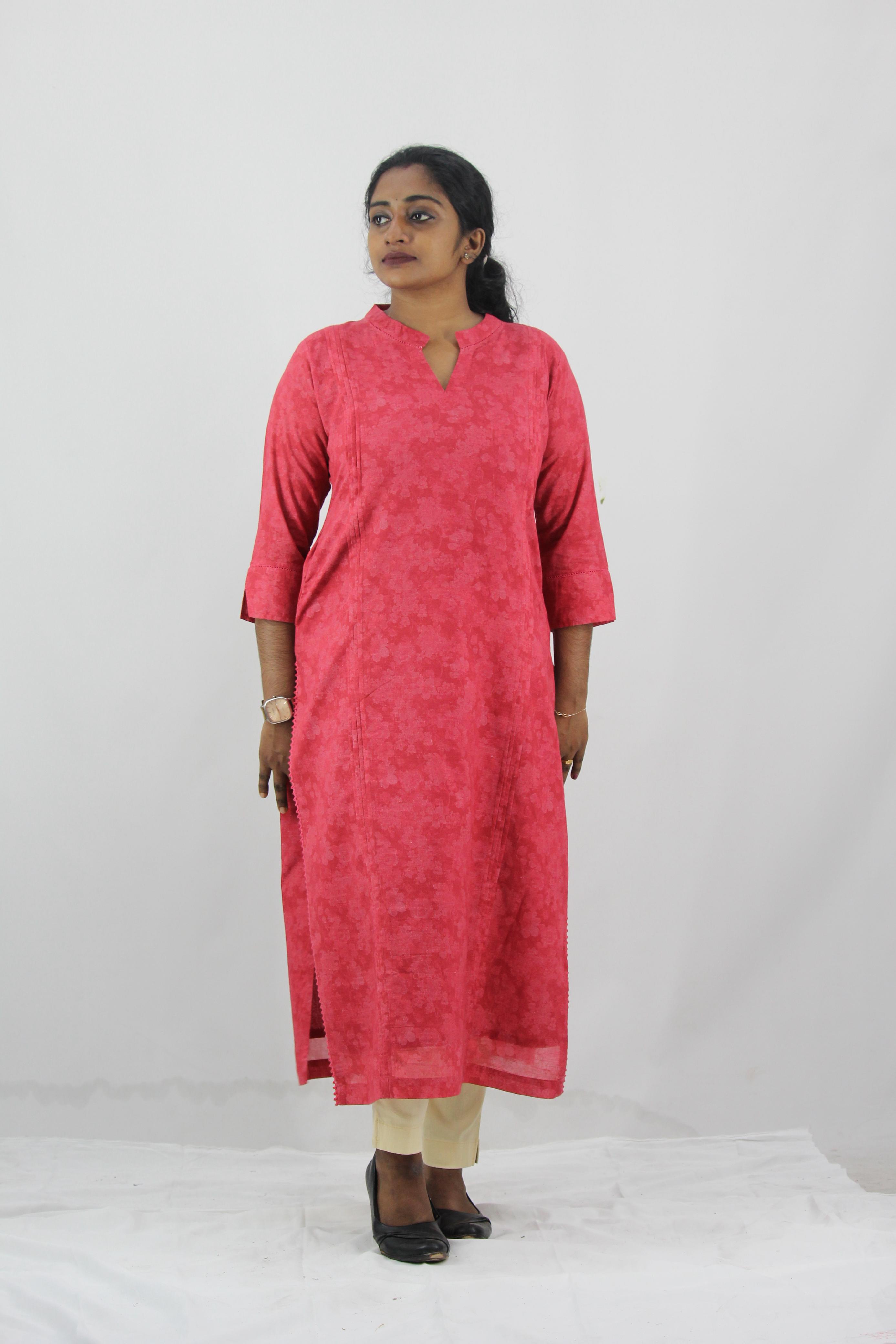 Linen Cotton Printed Straight Kurta