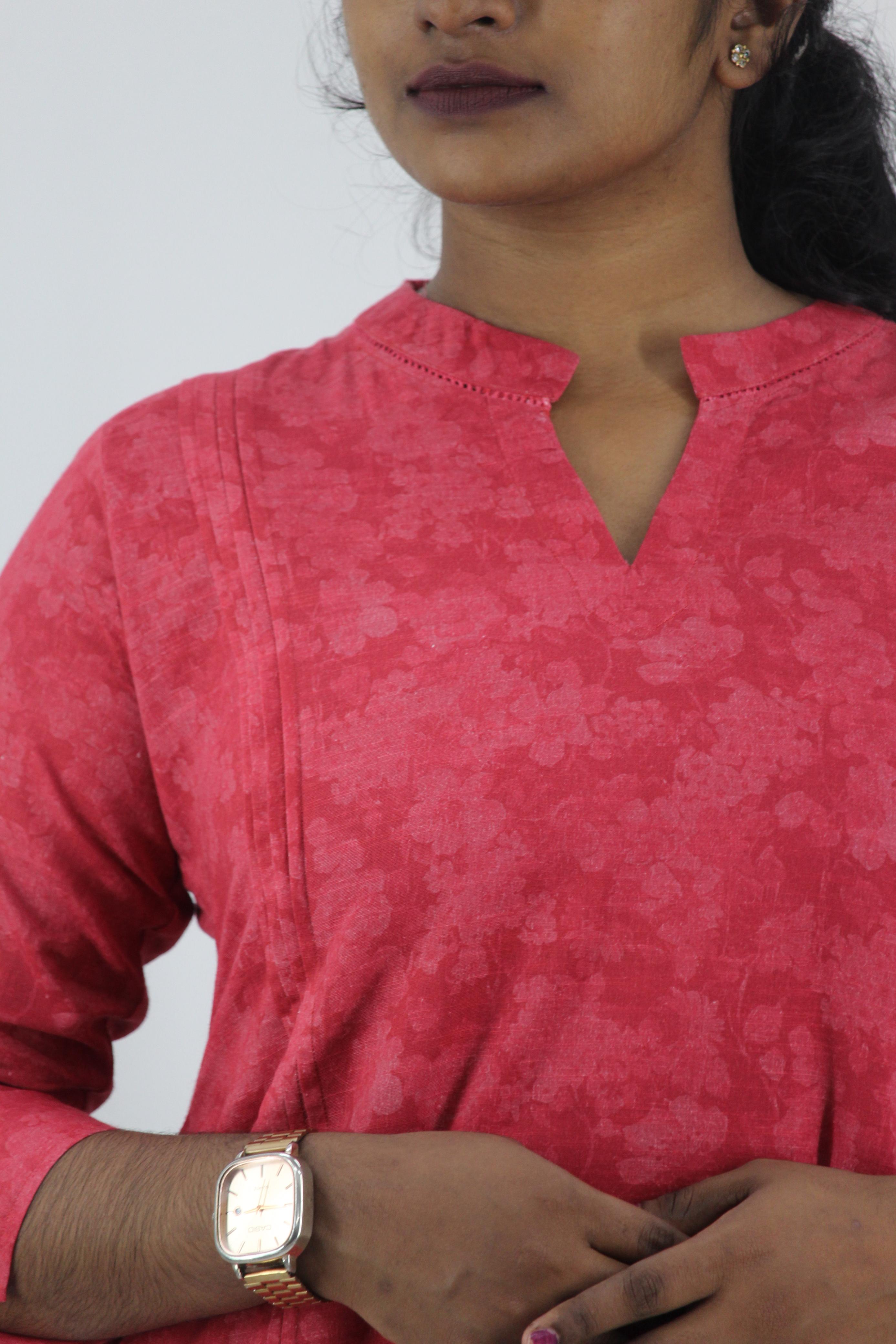 Linen Cotton Printed Straight Kurta