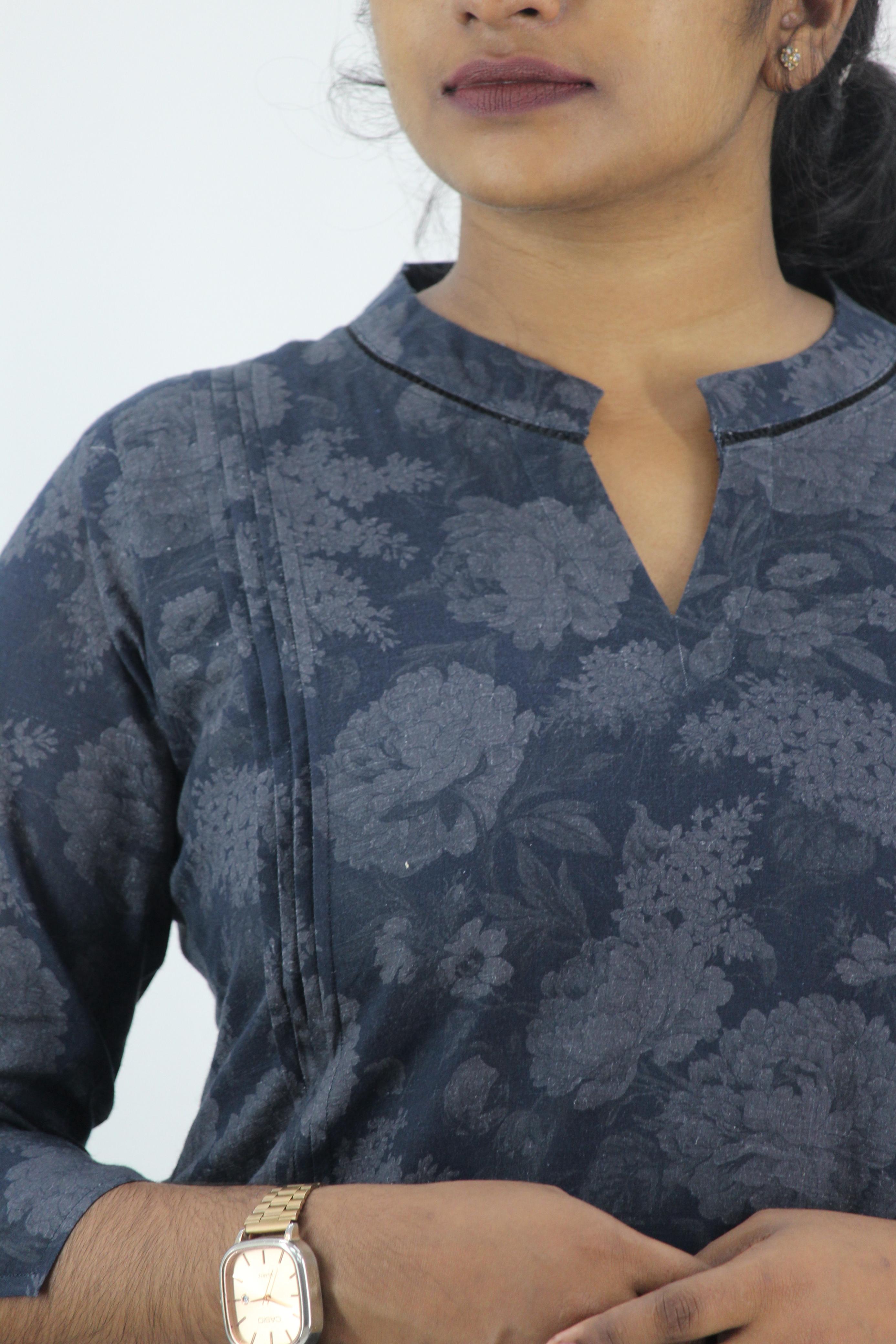 Linen Cotton Printed Straight Kurta