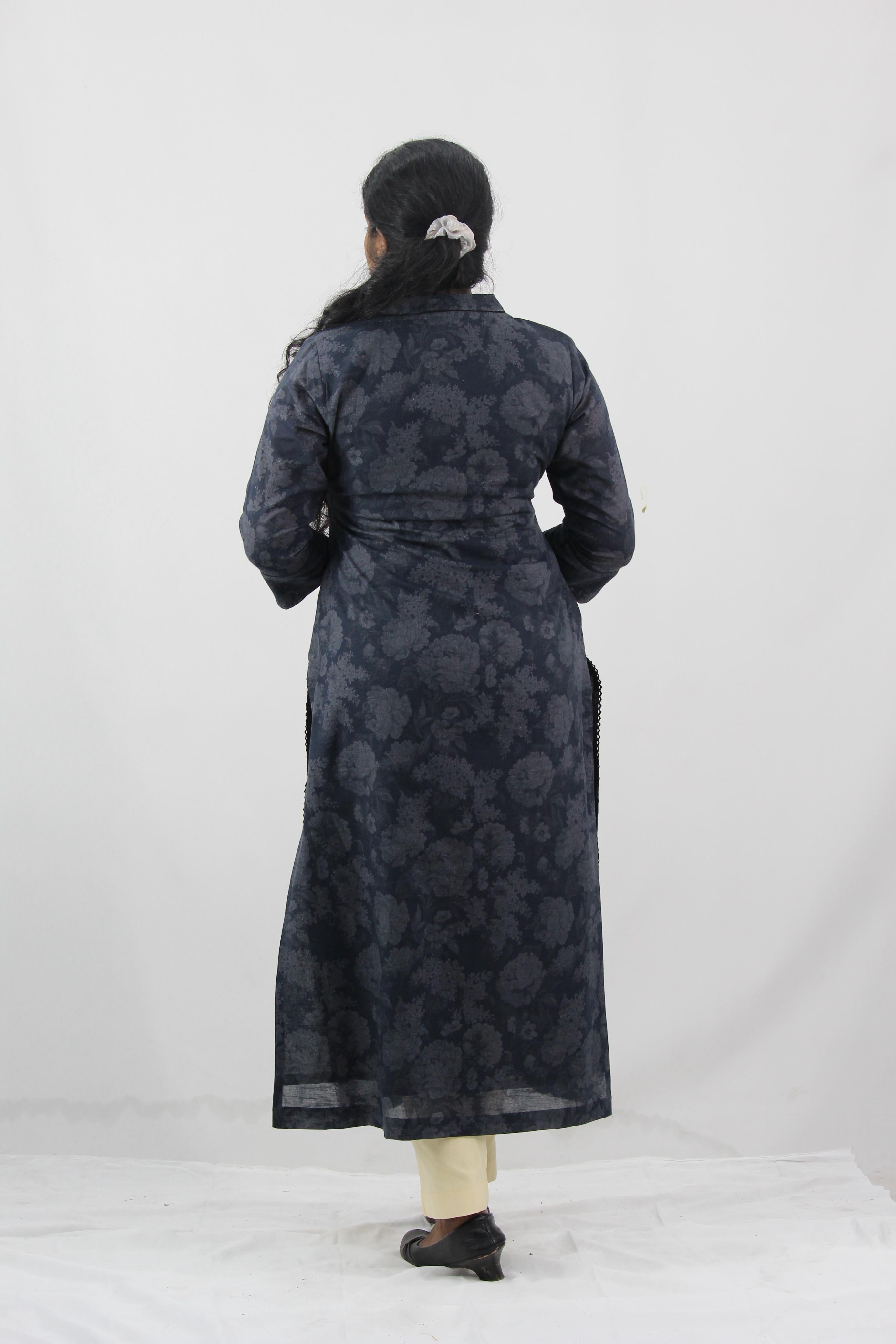 Linen Cotton Printed Straight Kurta