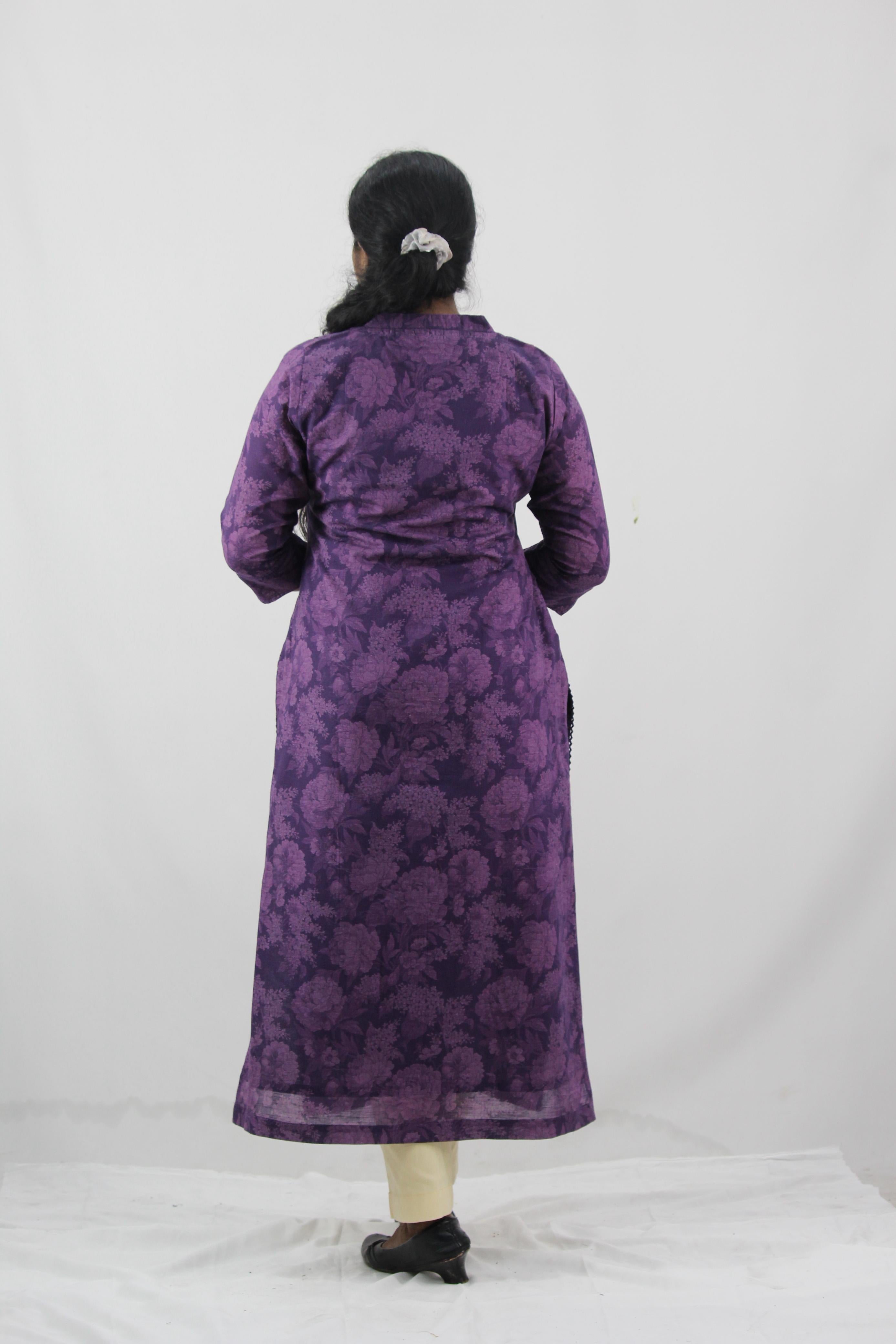 Linen Cotton Printed Straight Kurta