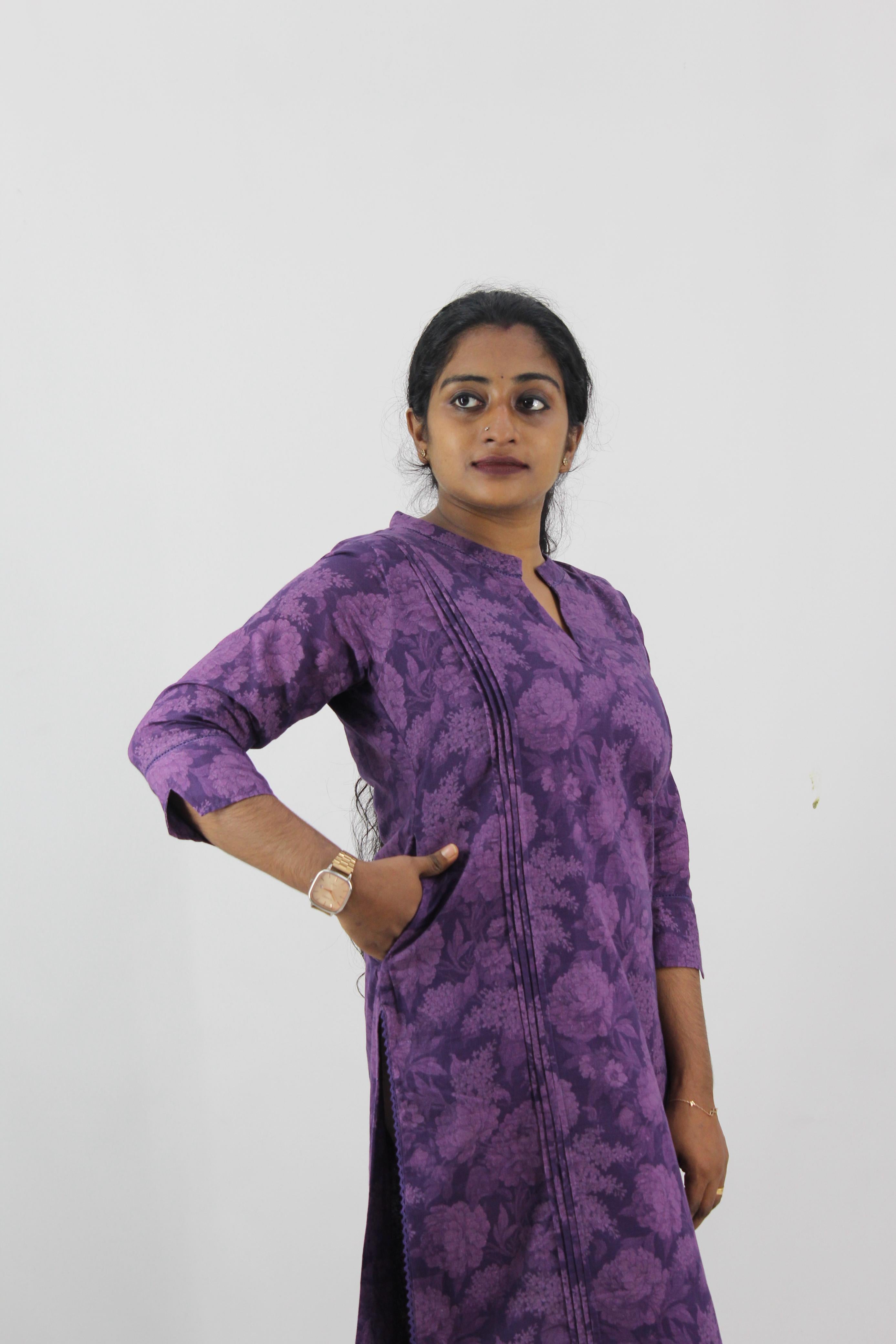 Linen Cotton Printed Straight Kurta