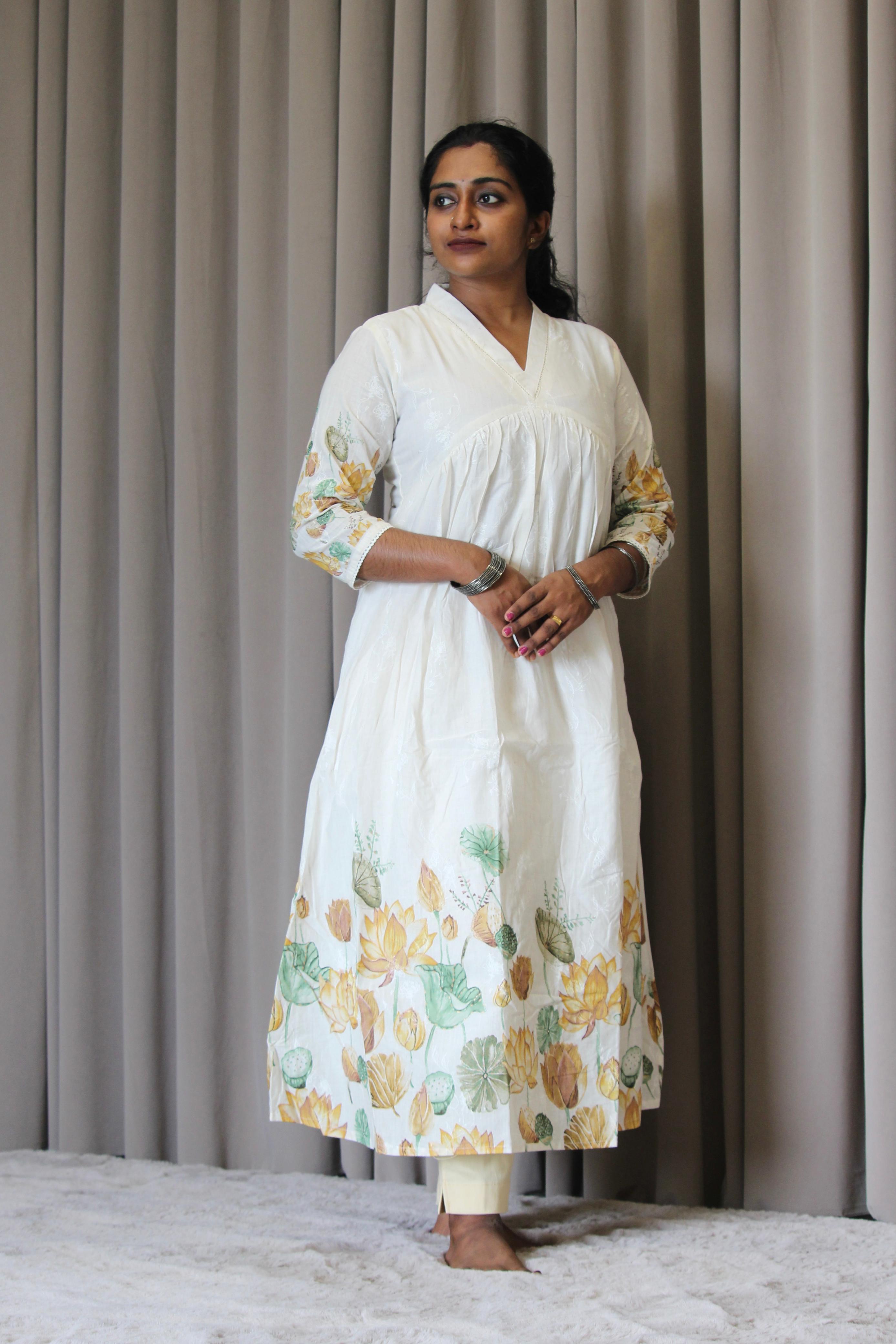 Linen Cotton Aliya Cut A-Line Kurta