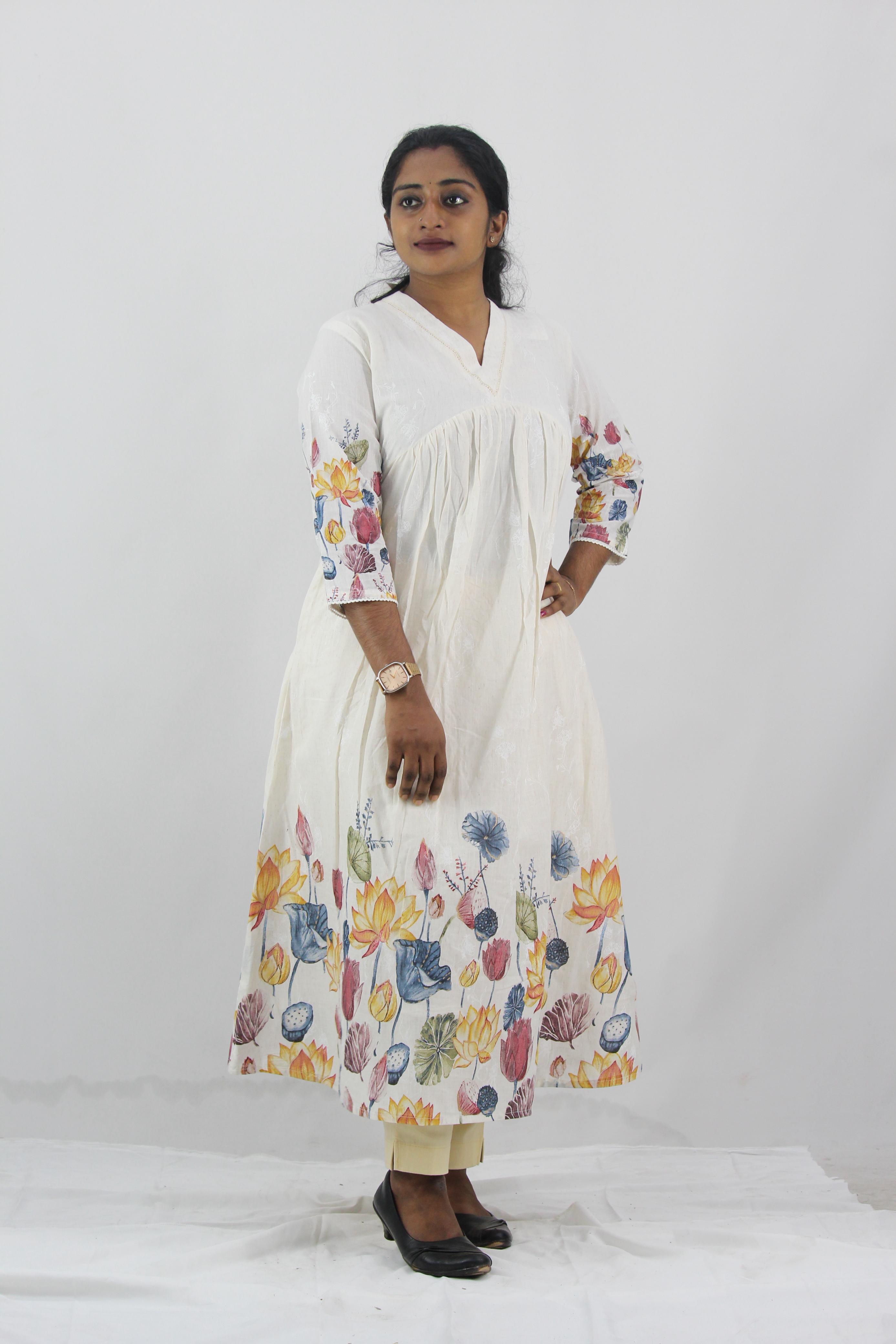 Linen Cotton Aliya Cut A-Line Kurta