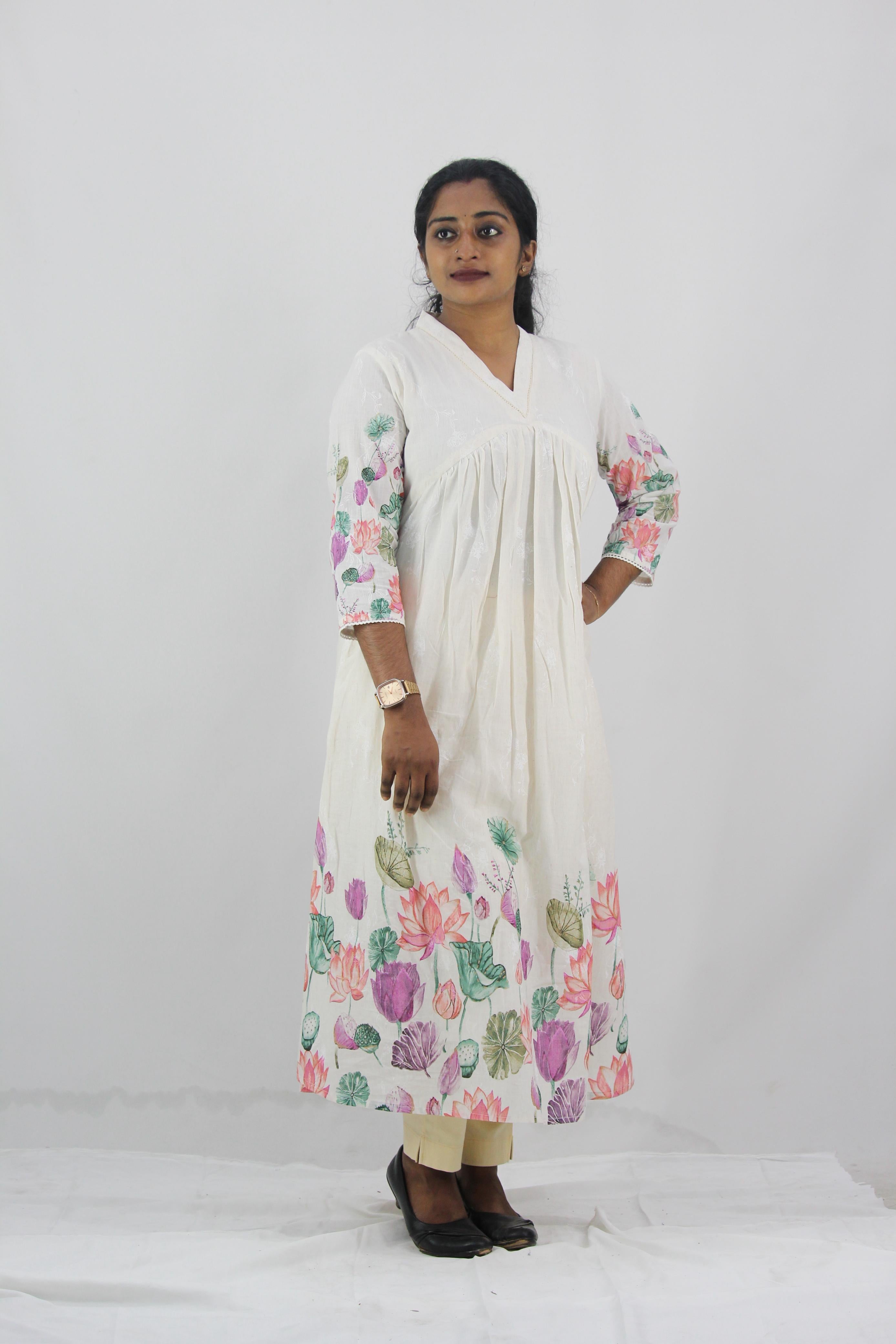 Linen Cotton Aliya Cut A-Line Kurta