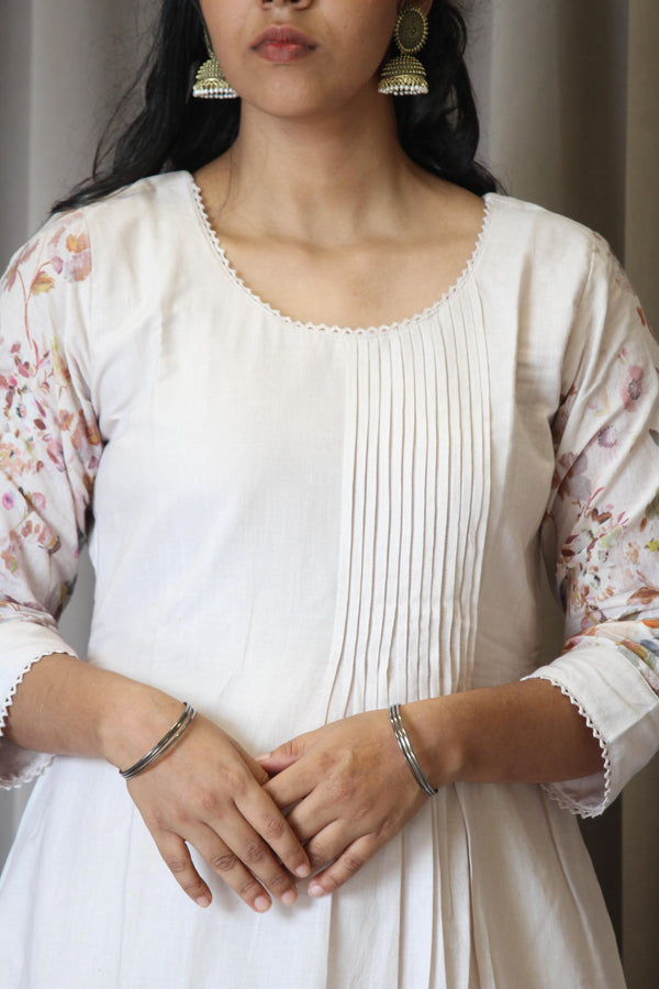 Linen Cotton Daman A-Line Kurta