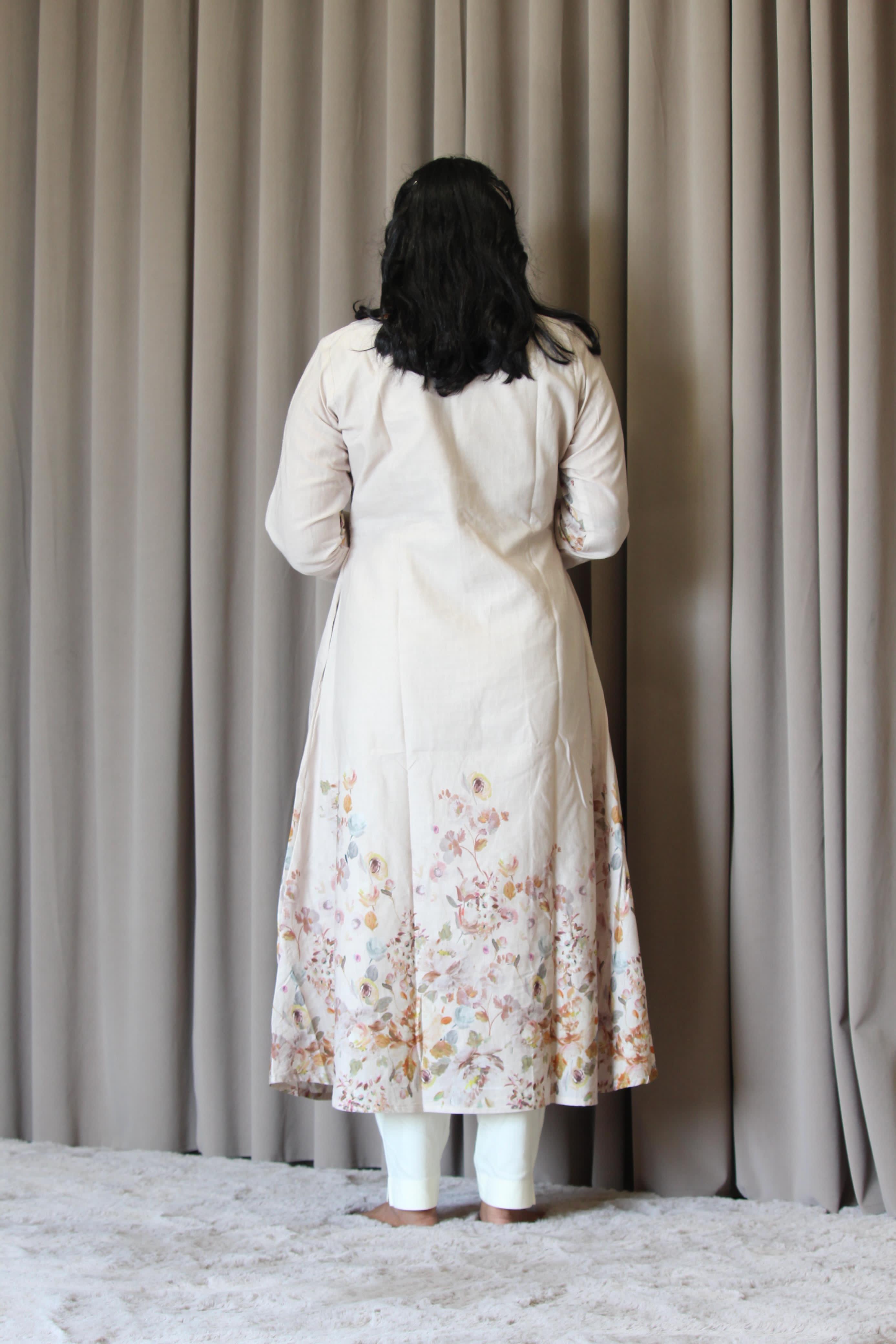 Linen Cotton Daman A-Line Kurta
