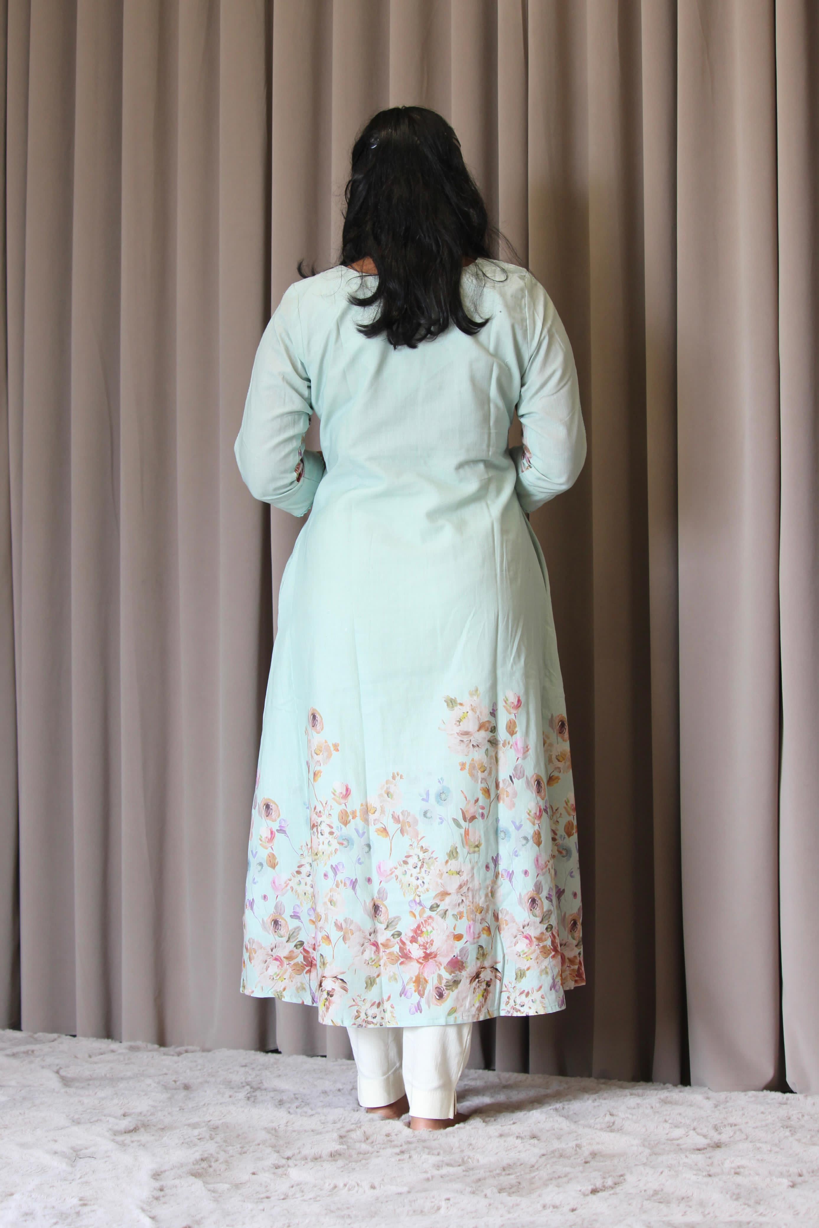 Linen Cotton Daman A-Line Kurta