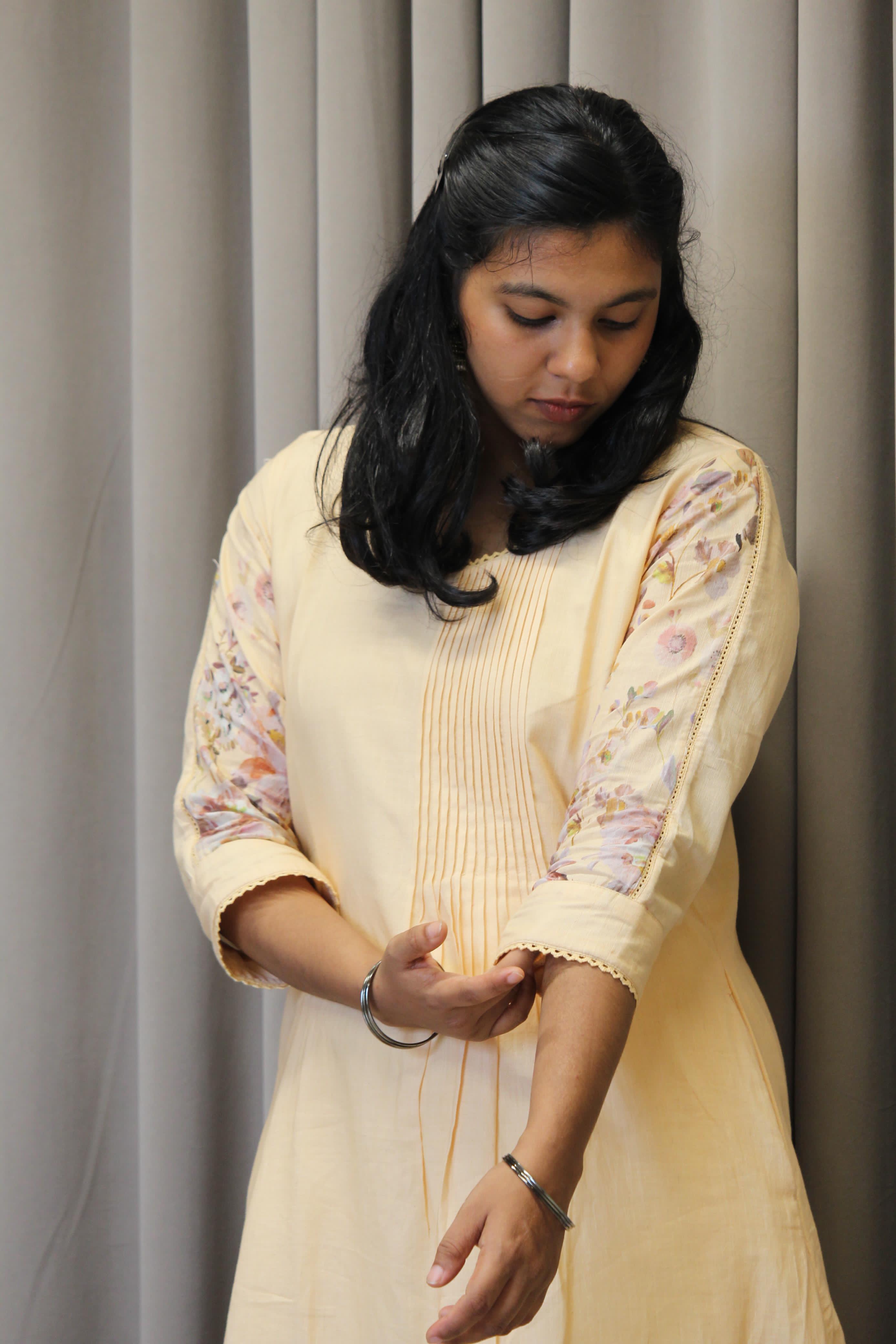 Linen Cotton Daman A-Line Kurta