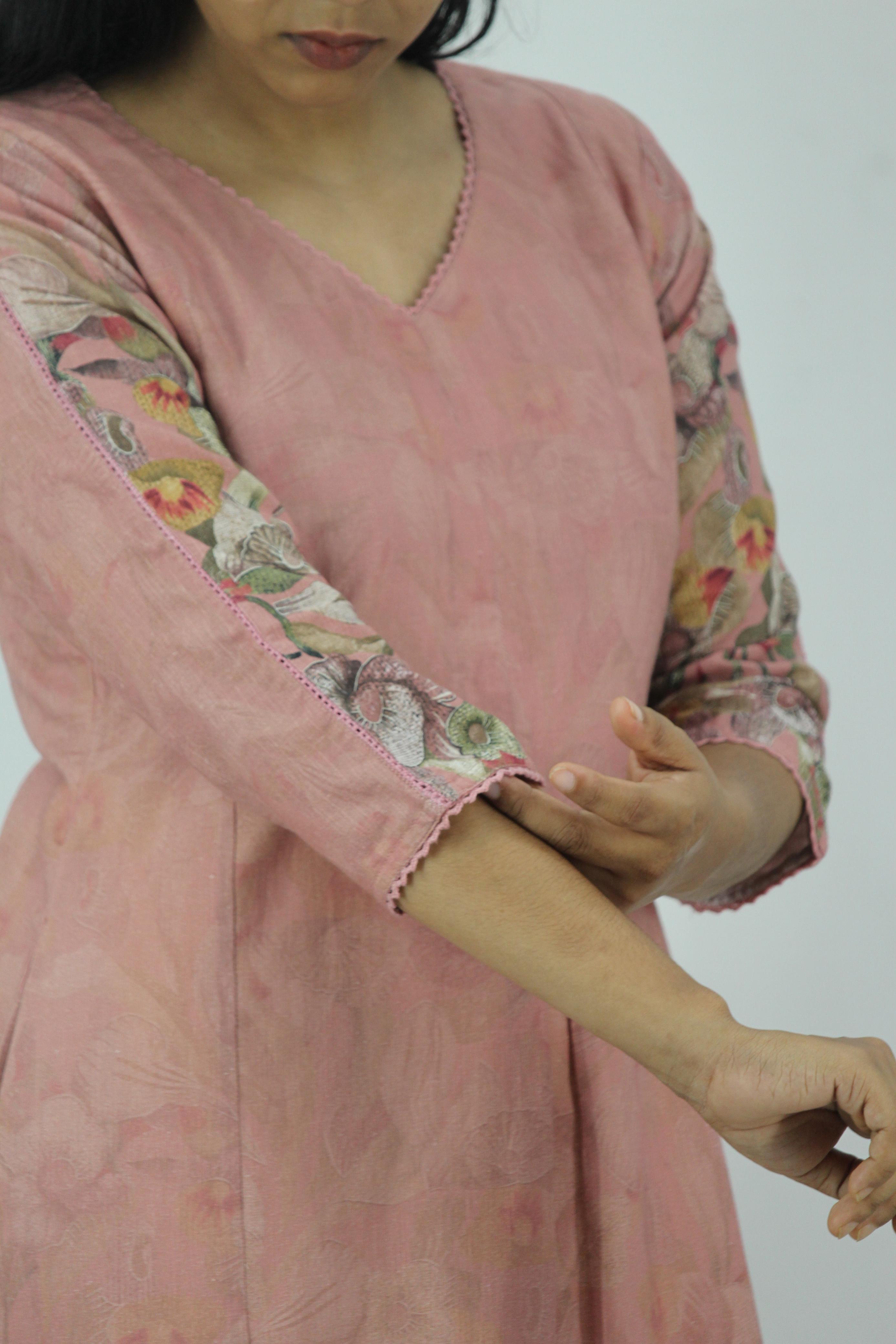 Linen Cotton Daman A-Line Kurta