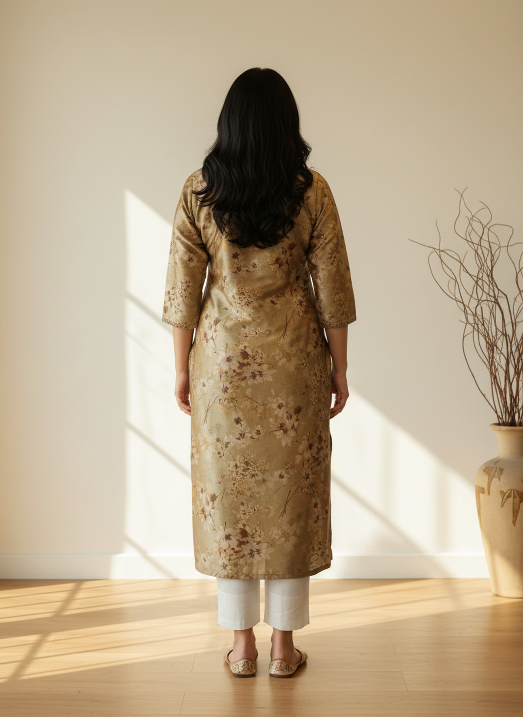 Poly Silk Digital Printed Straight Kurta