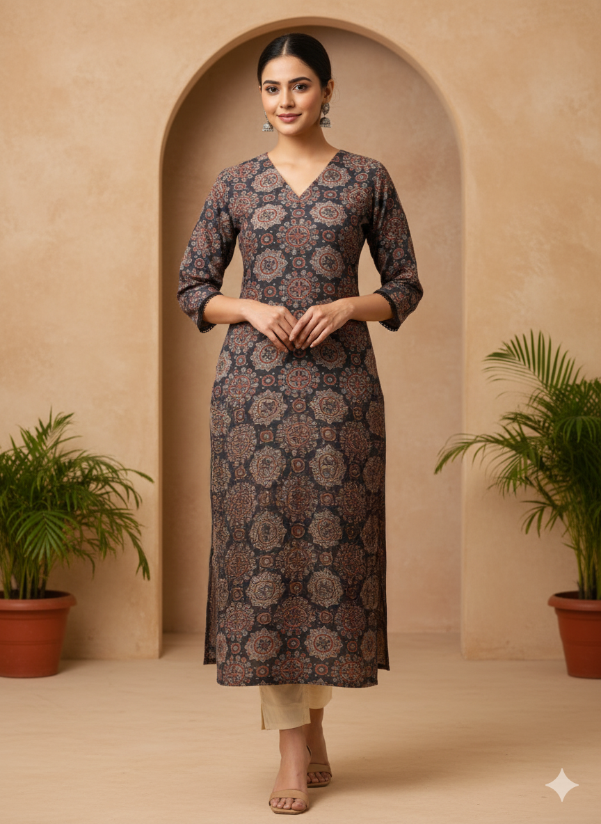 Modal Chanderi Digital Print Kurta
