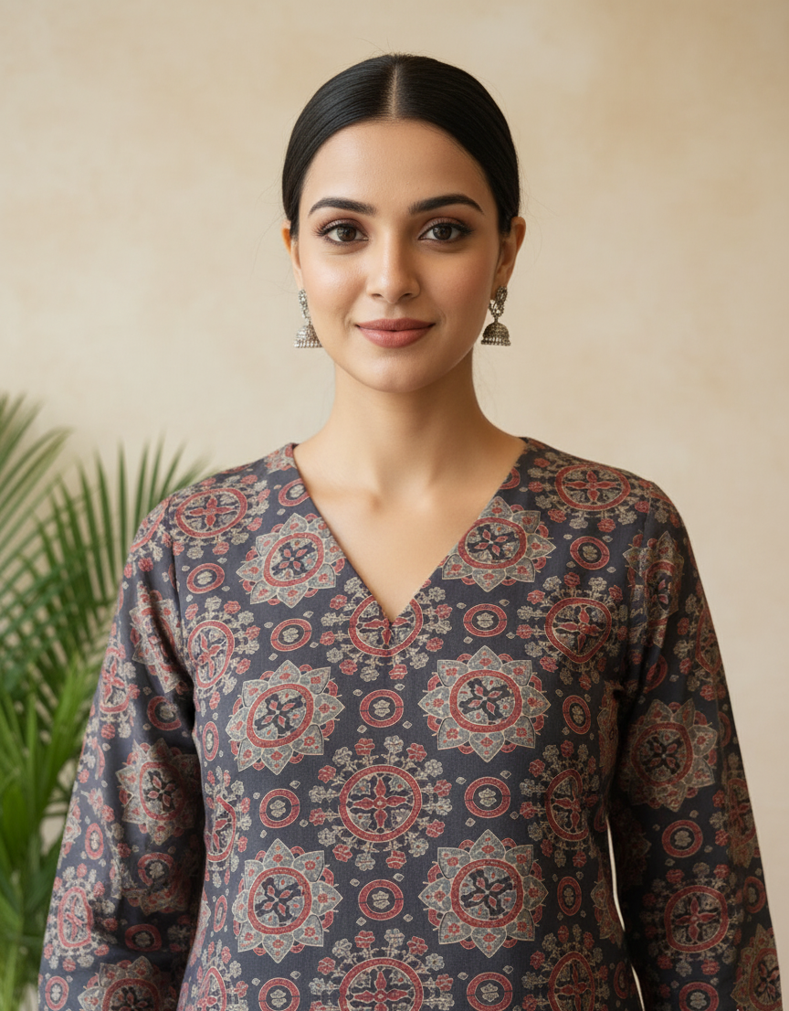 Modal Chanderi Digital Print Kurta