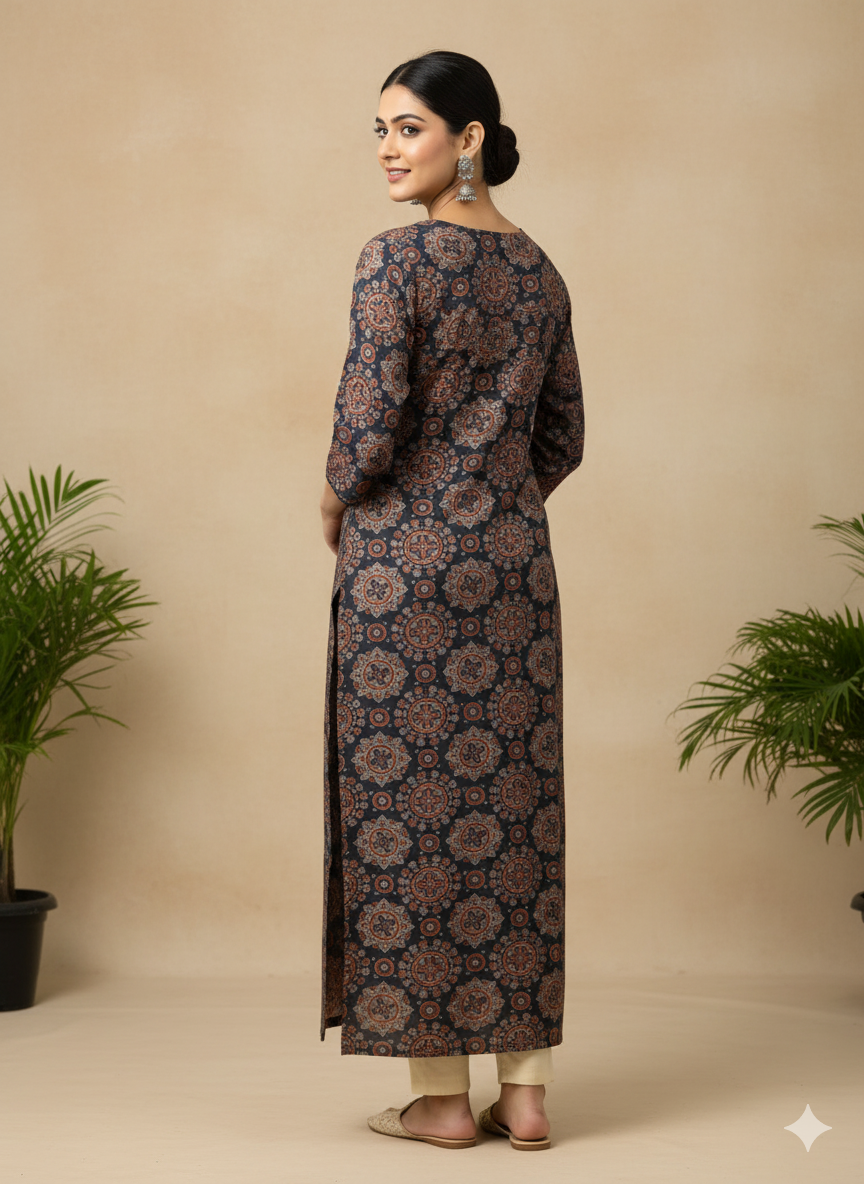 Modal Chanderi Digital Print Kurta
