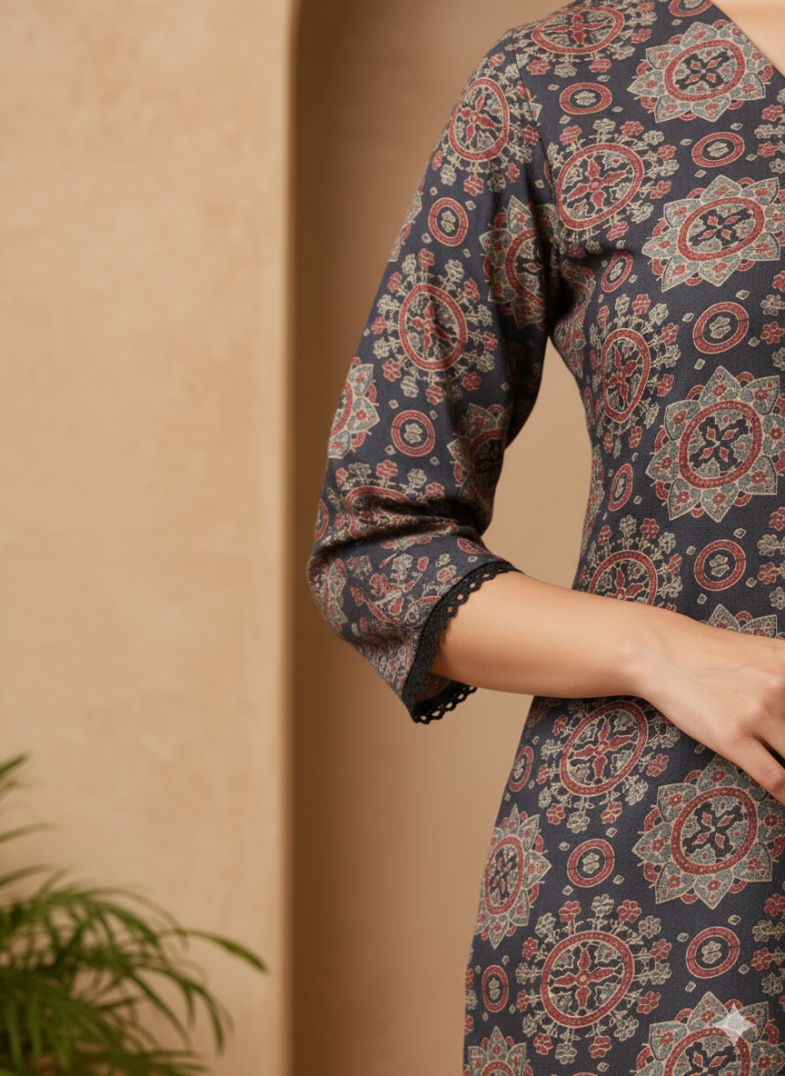 Modal Chanderi Digital Print Kurta