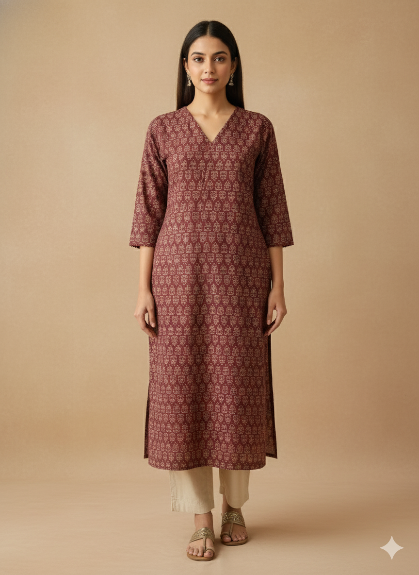 Modal Chanderi Digital Print Kurta