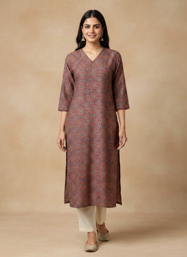 Modal Chanderi Digital Print Kurta