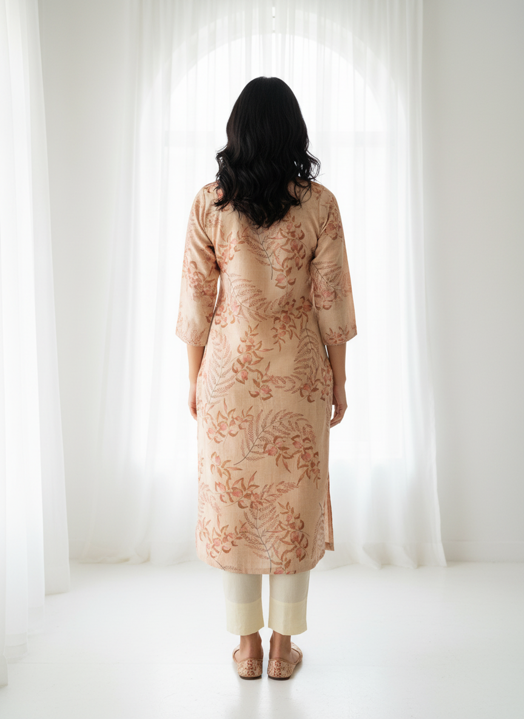 Rainbow Linen Digital Printed Straight Kurta