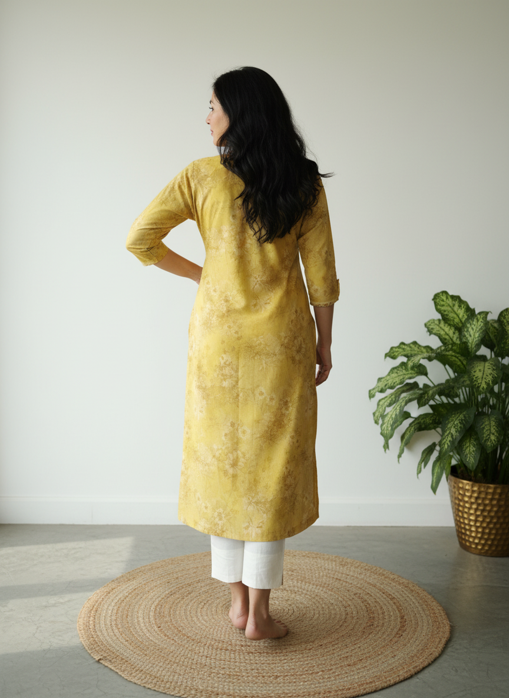 Cotton Cambric Printed Straight Kurta