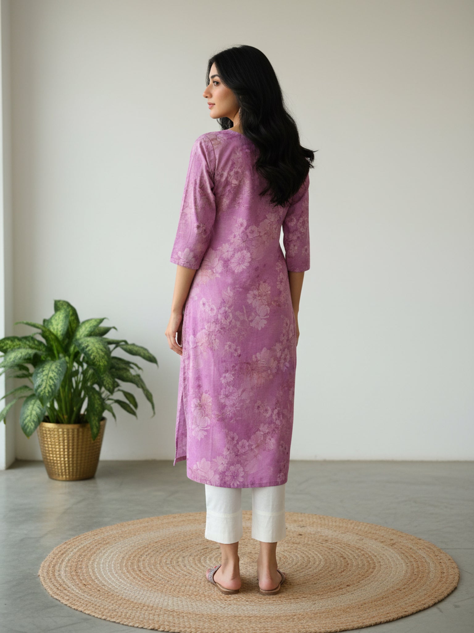 Cotton Cambric Printed Straight Kurta