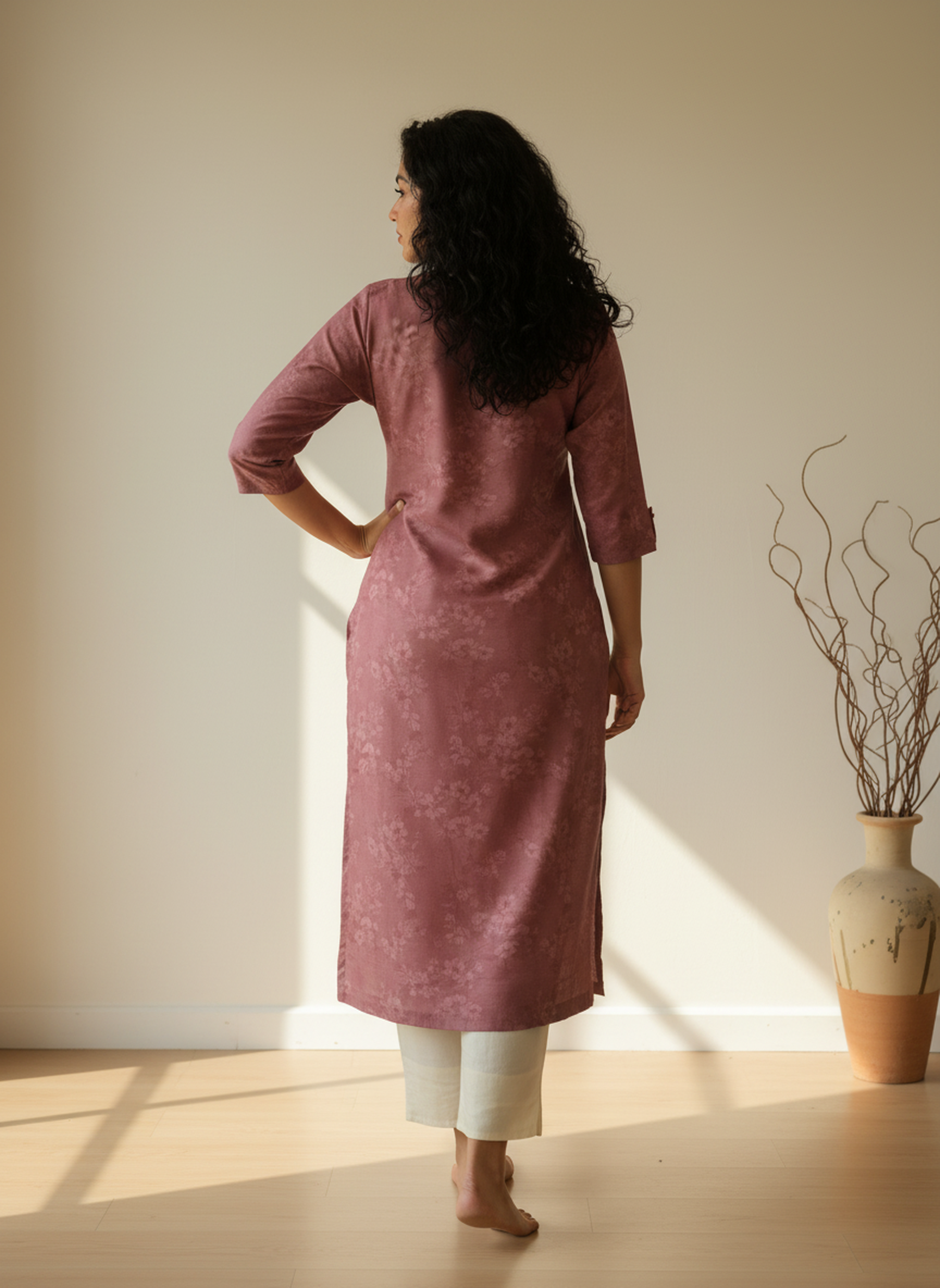 Cotton Cambric Printed Straight Kurta