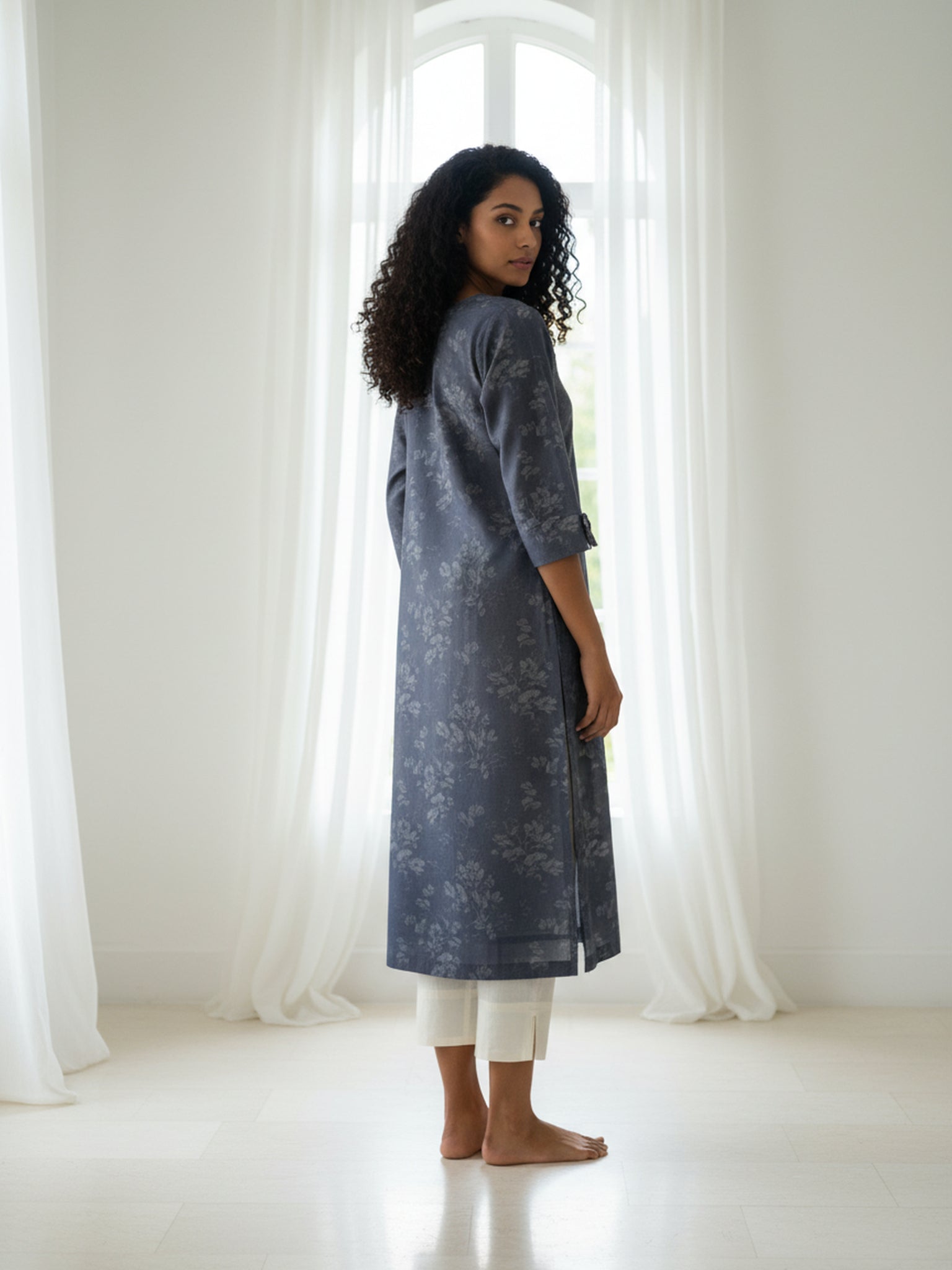 Cotton Cambric Printed Straight Kurta