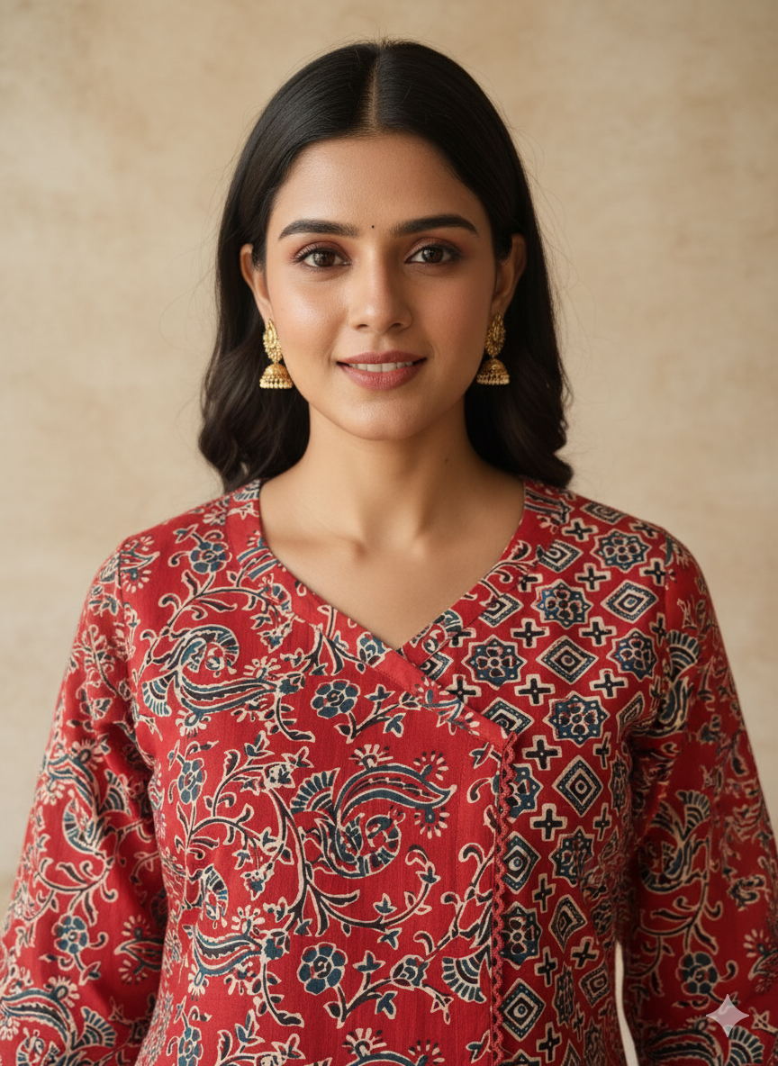 Cotton Printed Straight Kurta