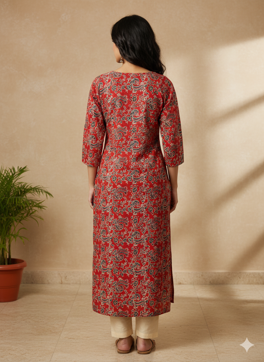 Cotton Printed Straight Kurta