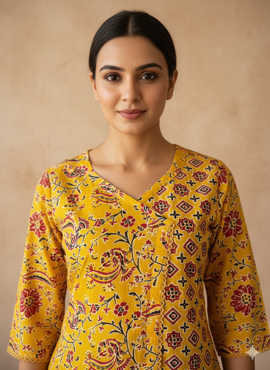 Cotton Printed Straight Kurta