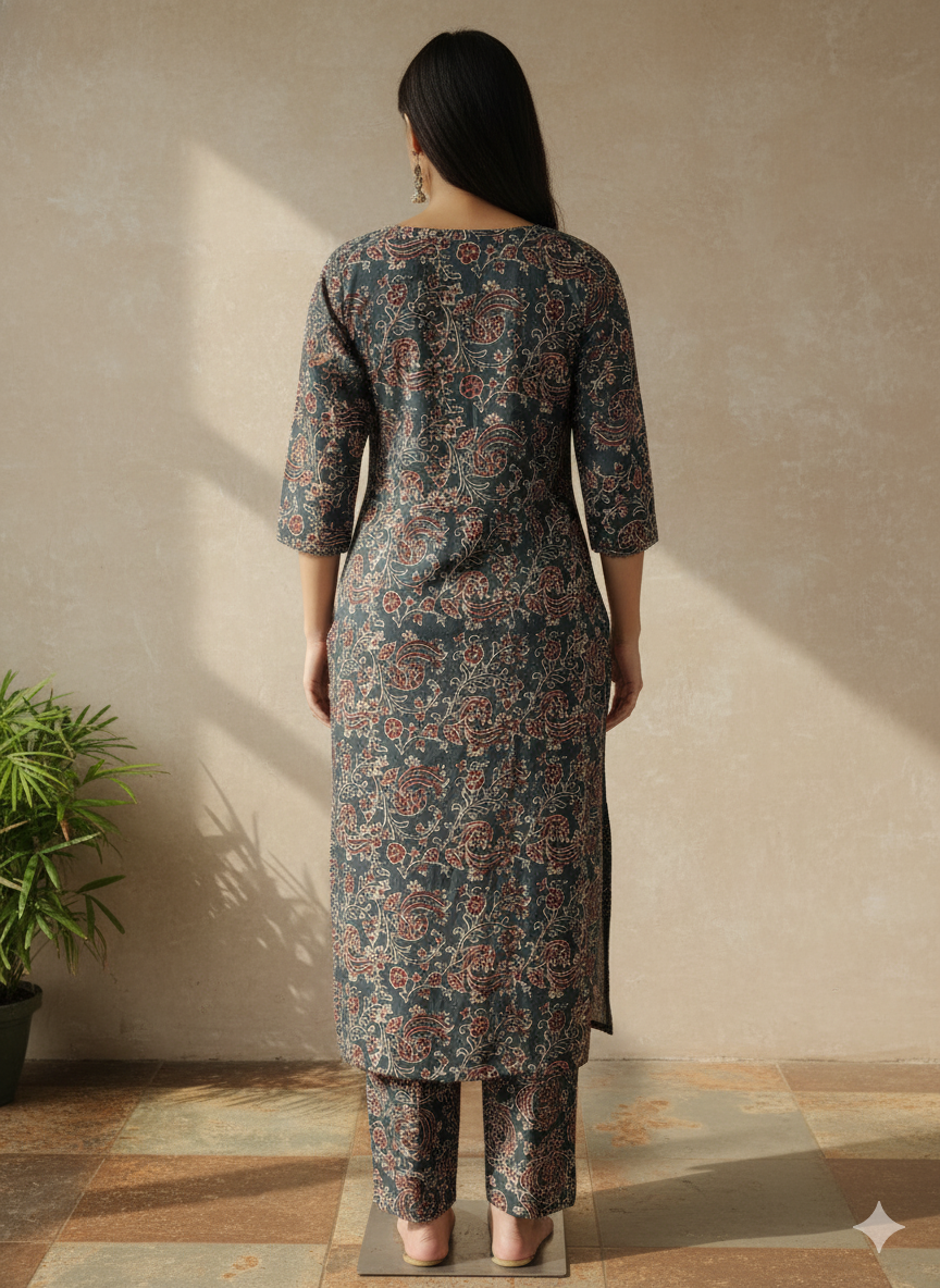 Cotton Printed Straight Kurta